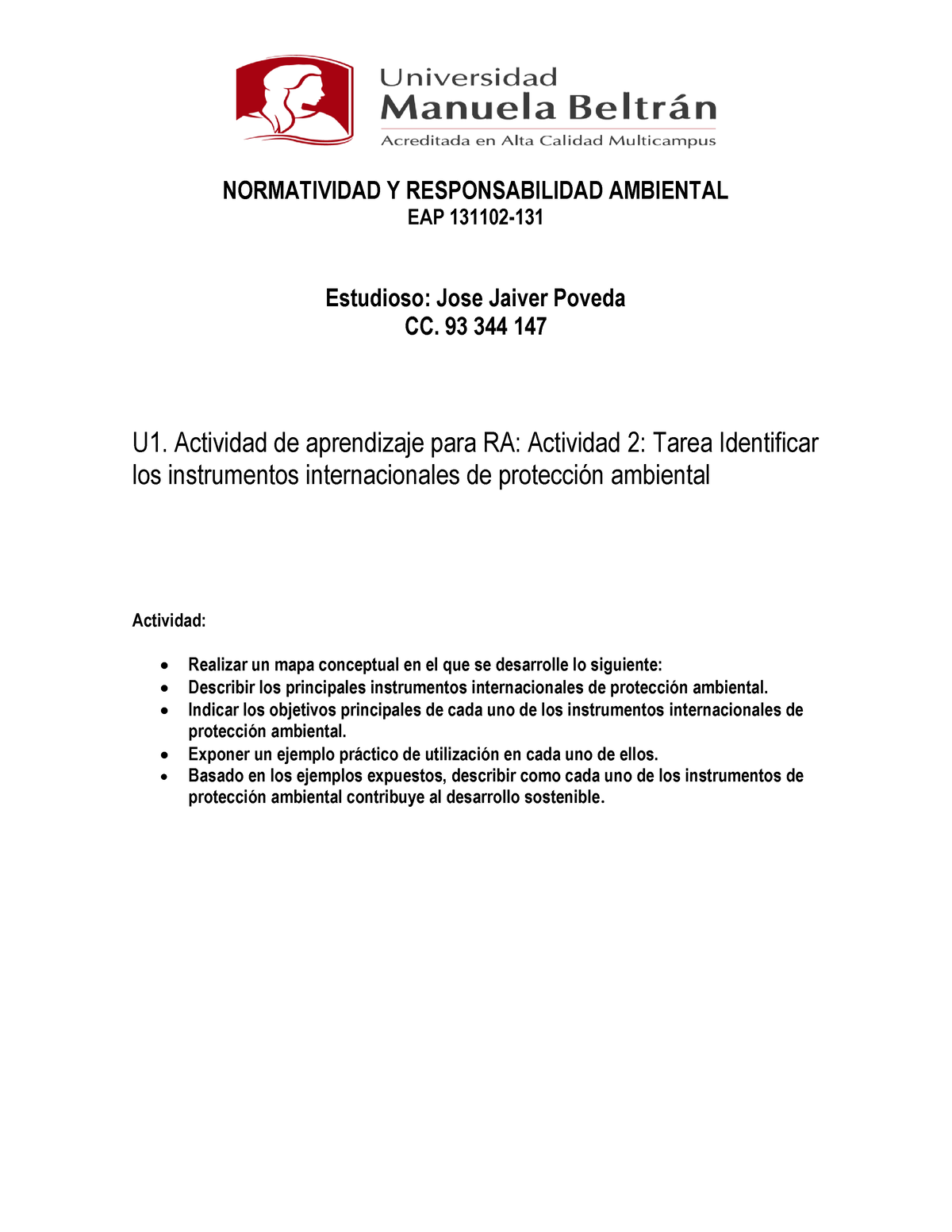 Normatividad Y Responsabilidad Ambiental Normatividad Y Responsabilidad Ambiental Eap 131102