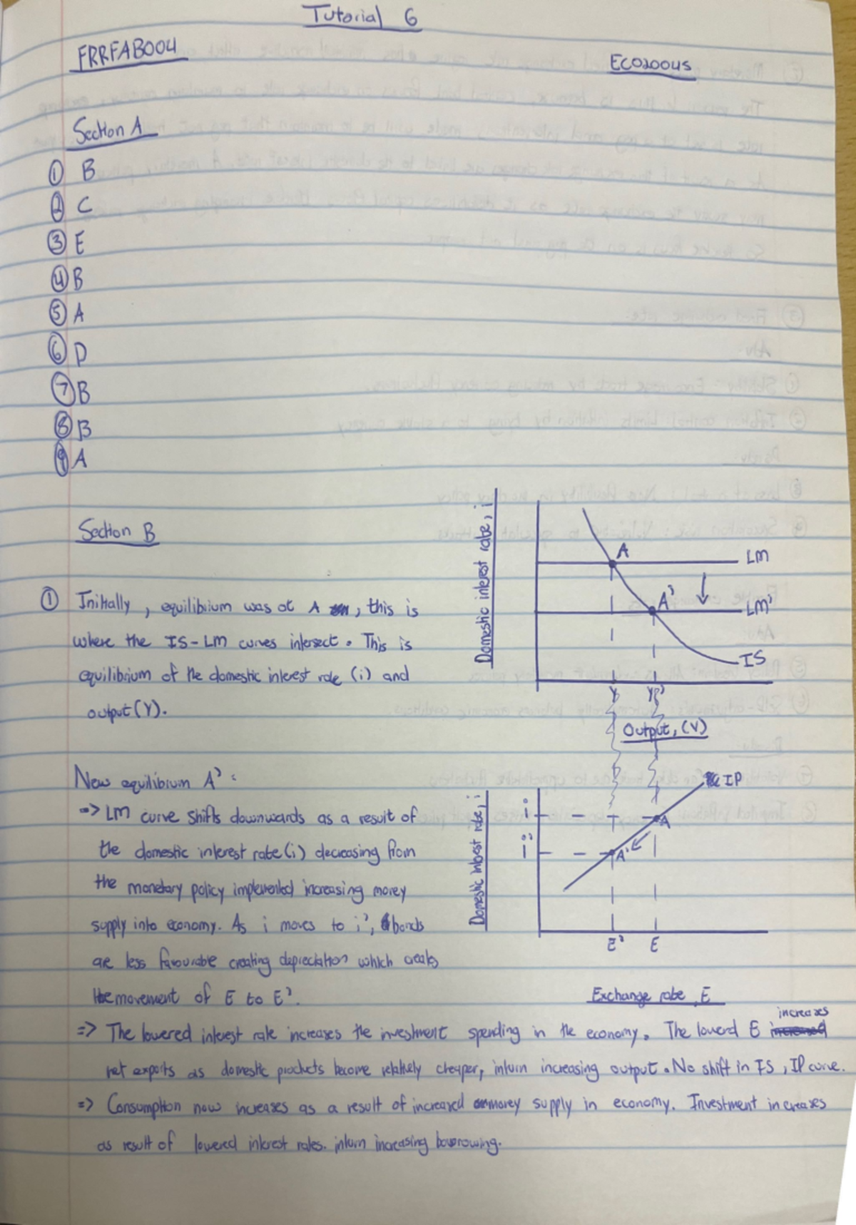 ECO2004 S Tut 6 - Tutorial 6 FRRFABOOU ECO200us Section A 1 B 2 C 3 E 4 ...