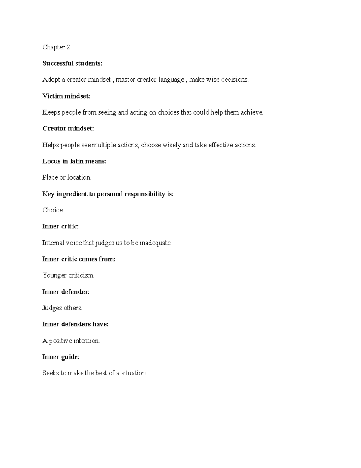 Chapter 2 Student Success - Chapter 2 Successful students: Adopt a ...