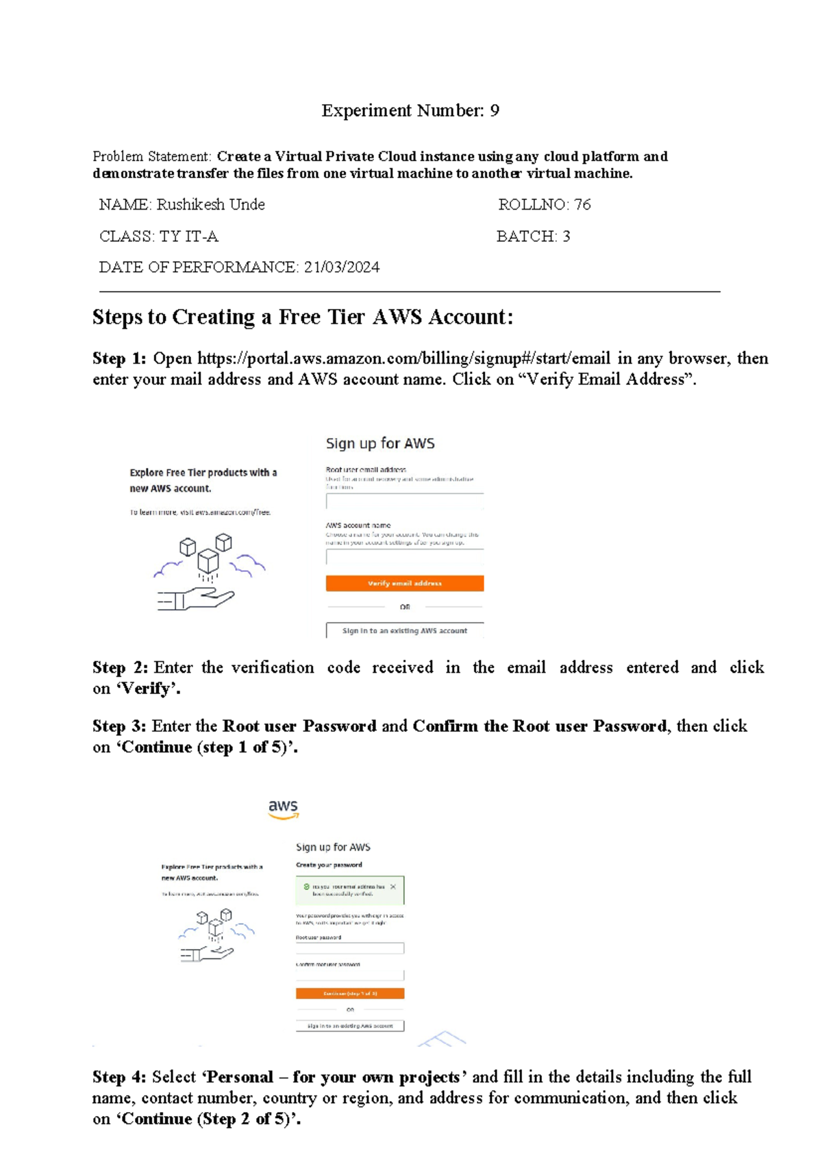 SP NOTES OF CLG - Experiment Number: 9 Problem Statement: Create a ...