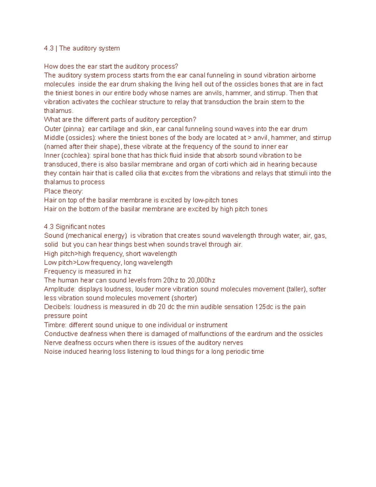 4.3 the auditory system - 4 | The auditory system How does the ear ...