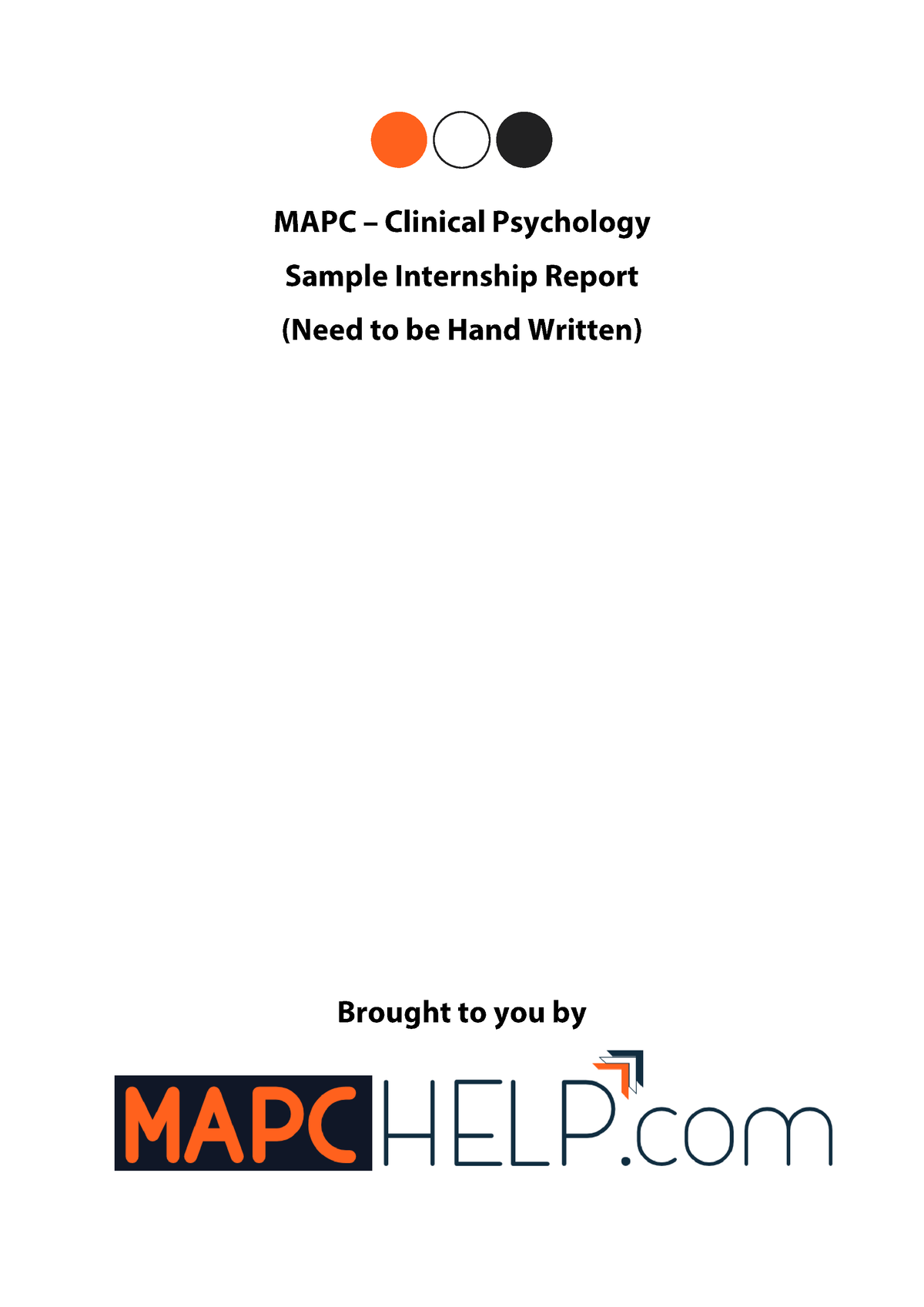 Sample Clinical Psychology Internship Report 111 Sample Do Not Copy 2 