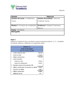 Actividad Contabilidad Y Costos Tecmilenio Studocu