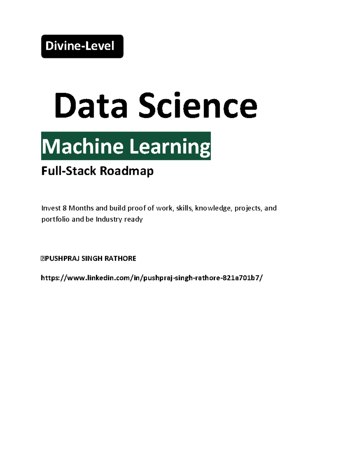 Data science And Machine learning Road map - Data Science Machine ...