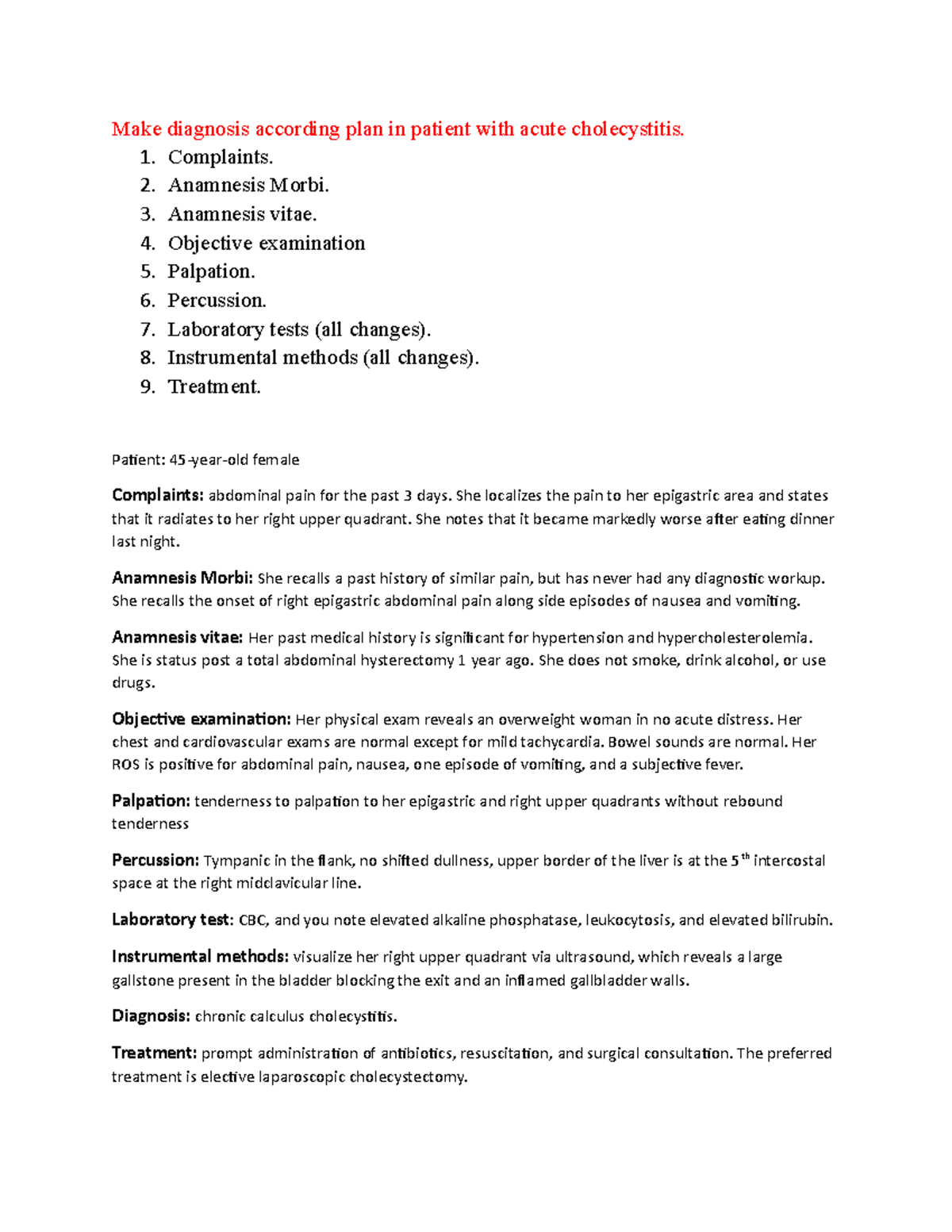 Acute cholecystitis - Lecture notes 4 - Emergency Medicine - Studocu