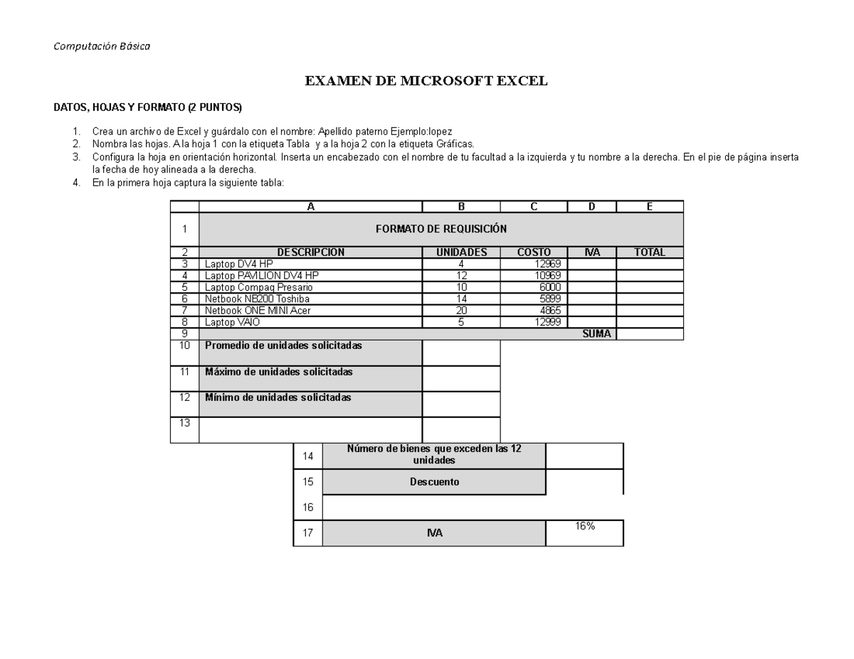 Exam Excel 2l Preparación Para El Examen De Excel Computación Básica Examen De Microsoft 3940