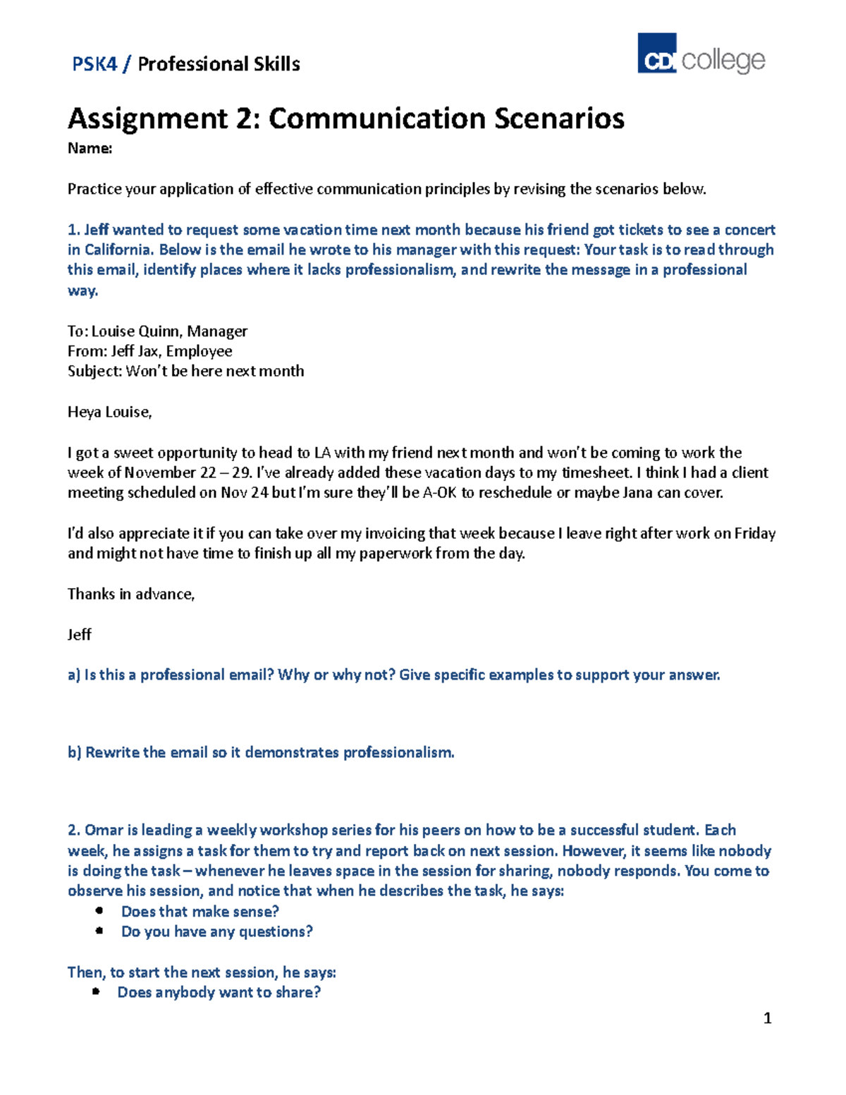 PSK4 v1-0 Assignment 2 Template - Assignment 2 : Communication ...