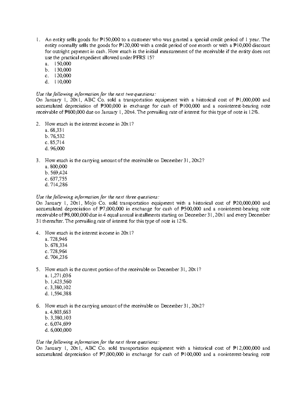 Notes Receivable Sample Problem WITH Solution - 1. An entity sells ...