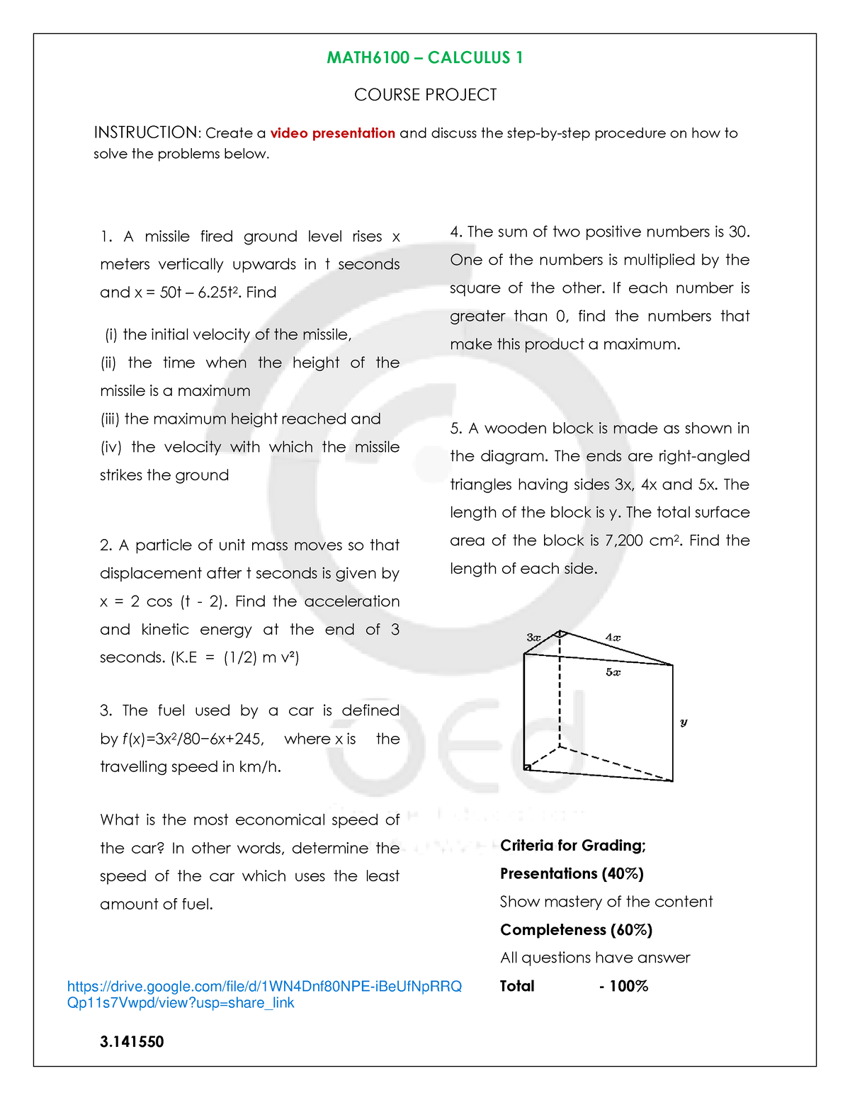 MATH6100 - Course Project ( V - 3. A Missile Fired Ground Level Rises X ...