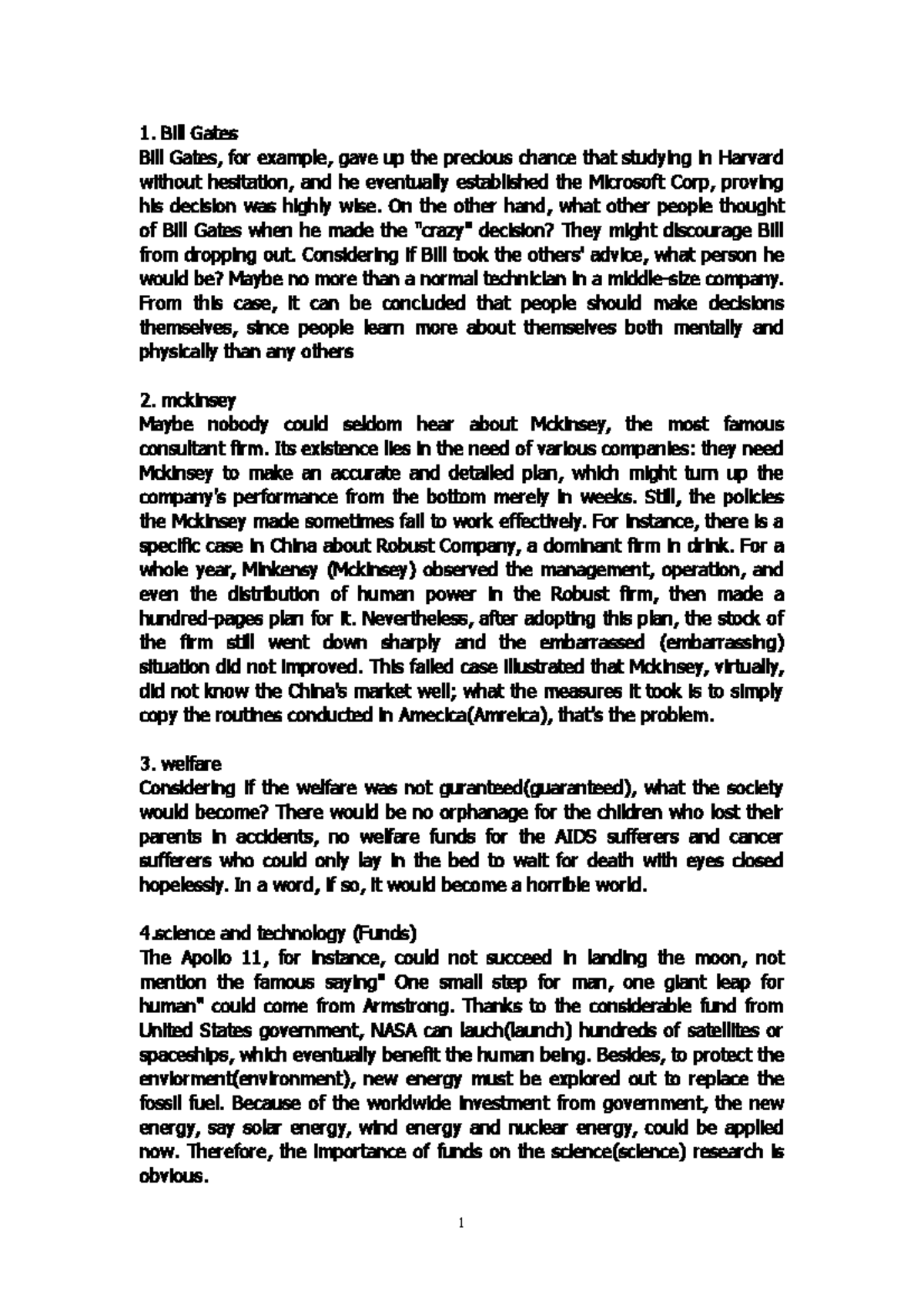 TOEFL composition example - Bill Gates Bill Gates, for example, gave up ...