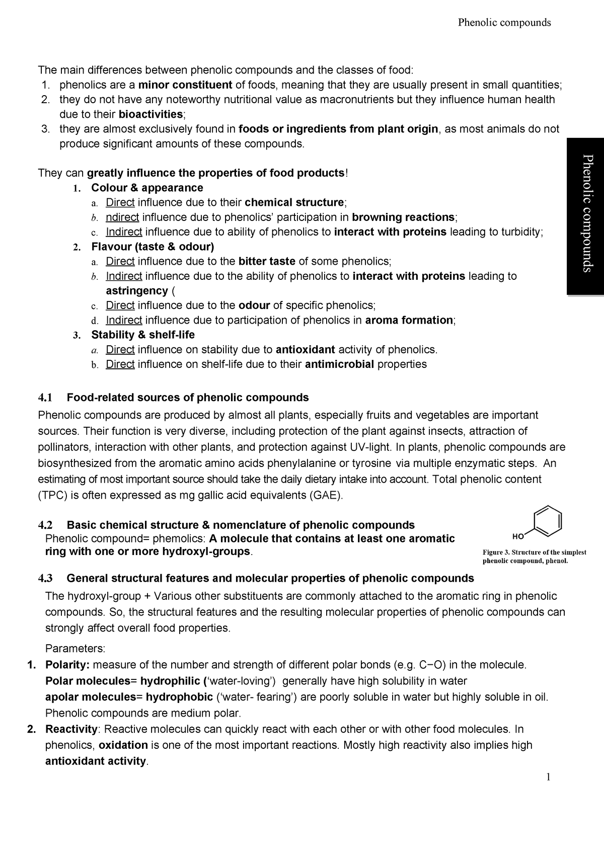 Chapter 4 Phenolic compounds - Phenolic compounds The main differences ...