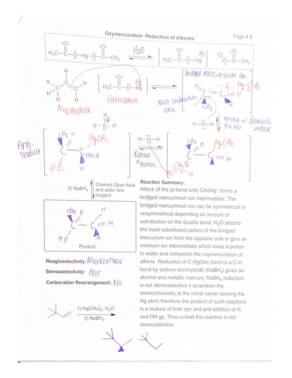 Oxymercuration-reduction Of Alkenes - CH 320M - Studocu