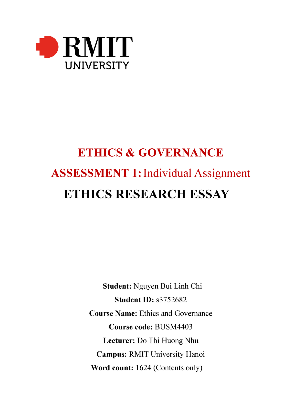 ethics research essay