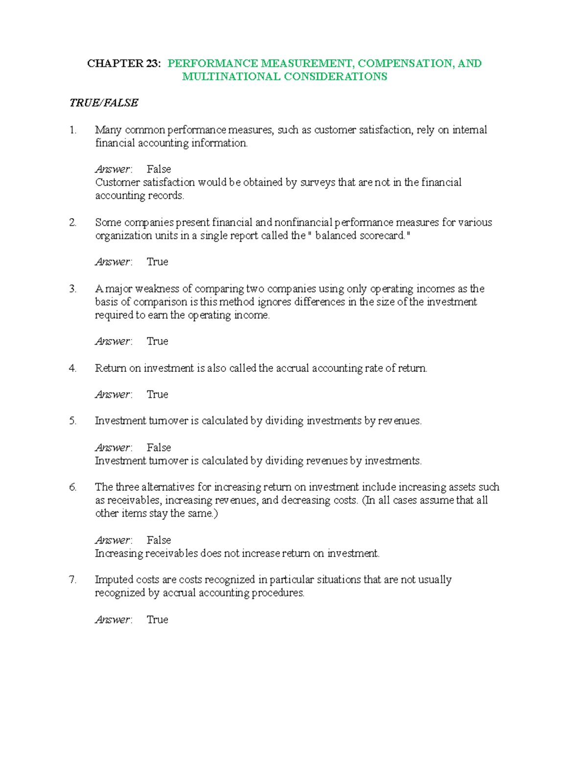 Ch23 Performance Measurement Compensation Test - CHAPTER 23 ...