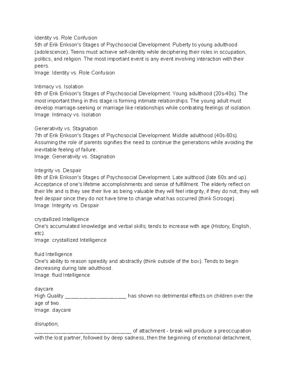 H10 Health practice materials Identity vs. Role Confusion 5th of