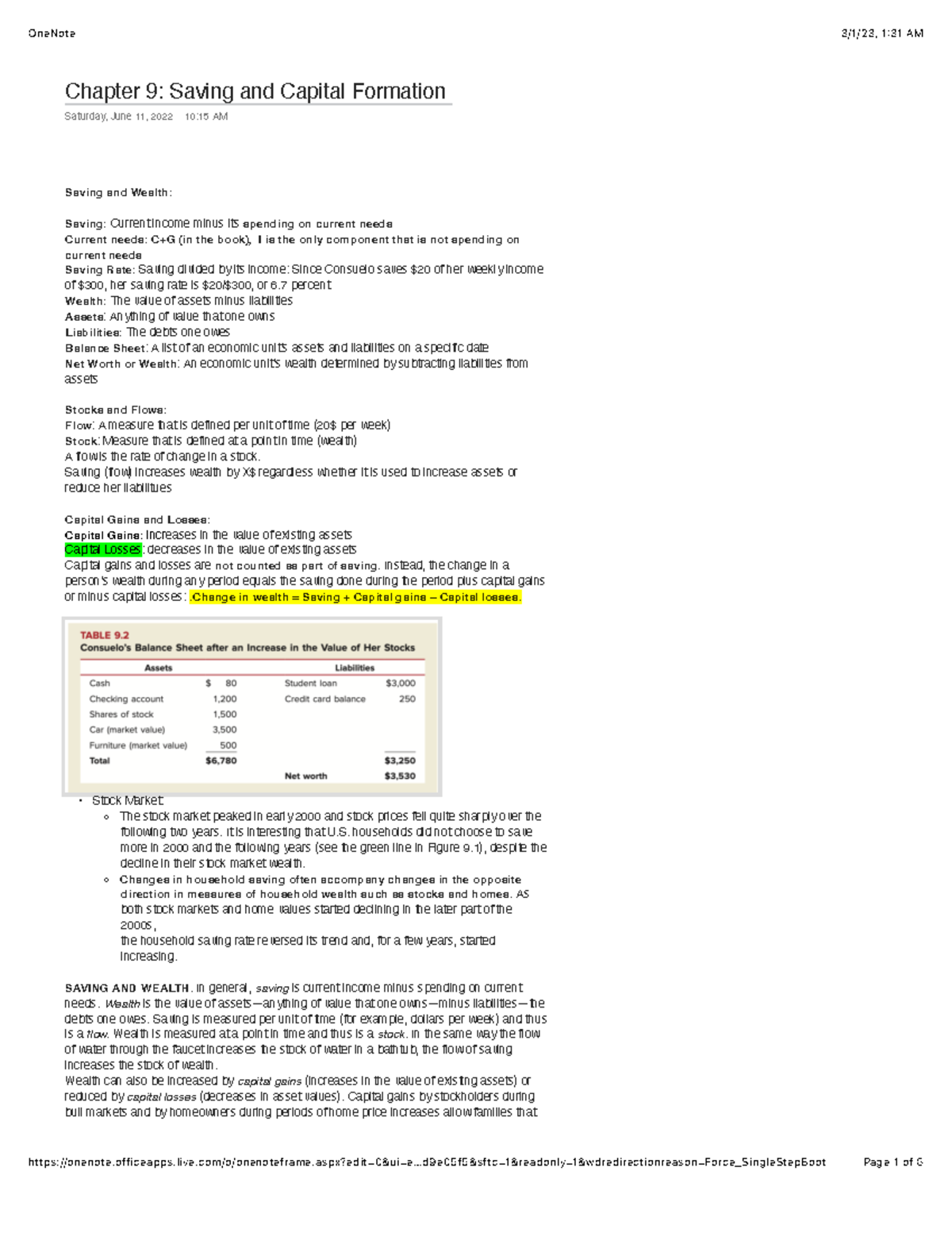 Chapter 9 Summary - Chapter 9: Saving And Capital Formation Saturday ...