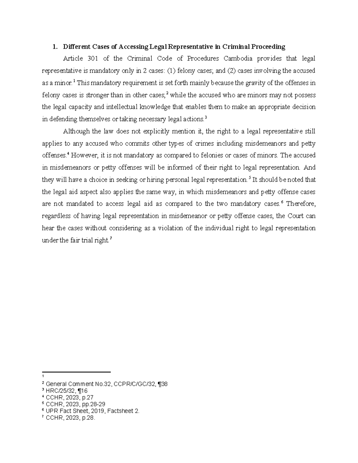 Separate - 1. Different Cases of Accessing Legal Representative in ...