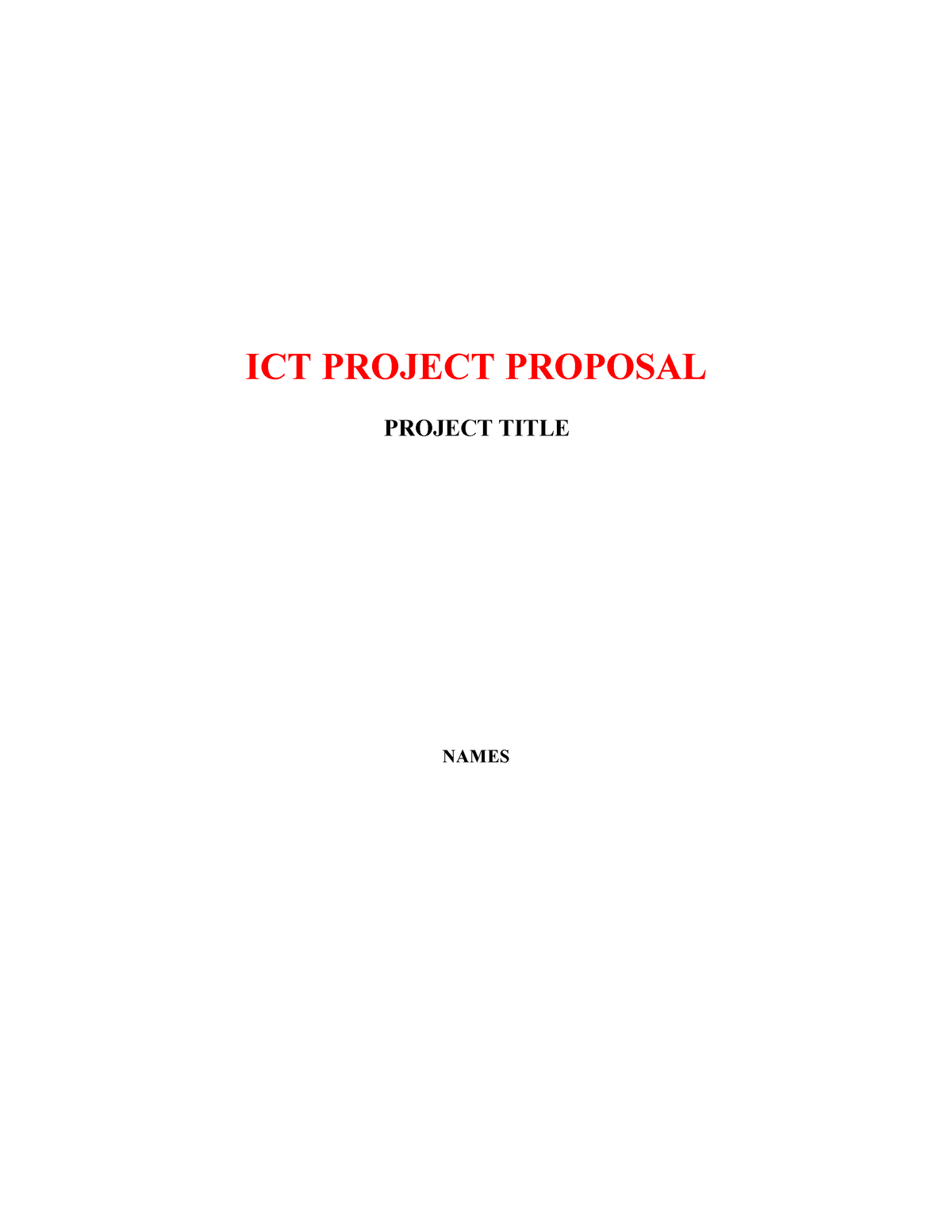 research proposal document on ict projects