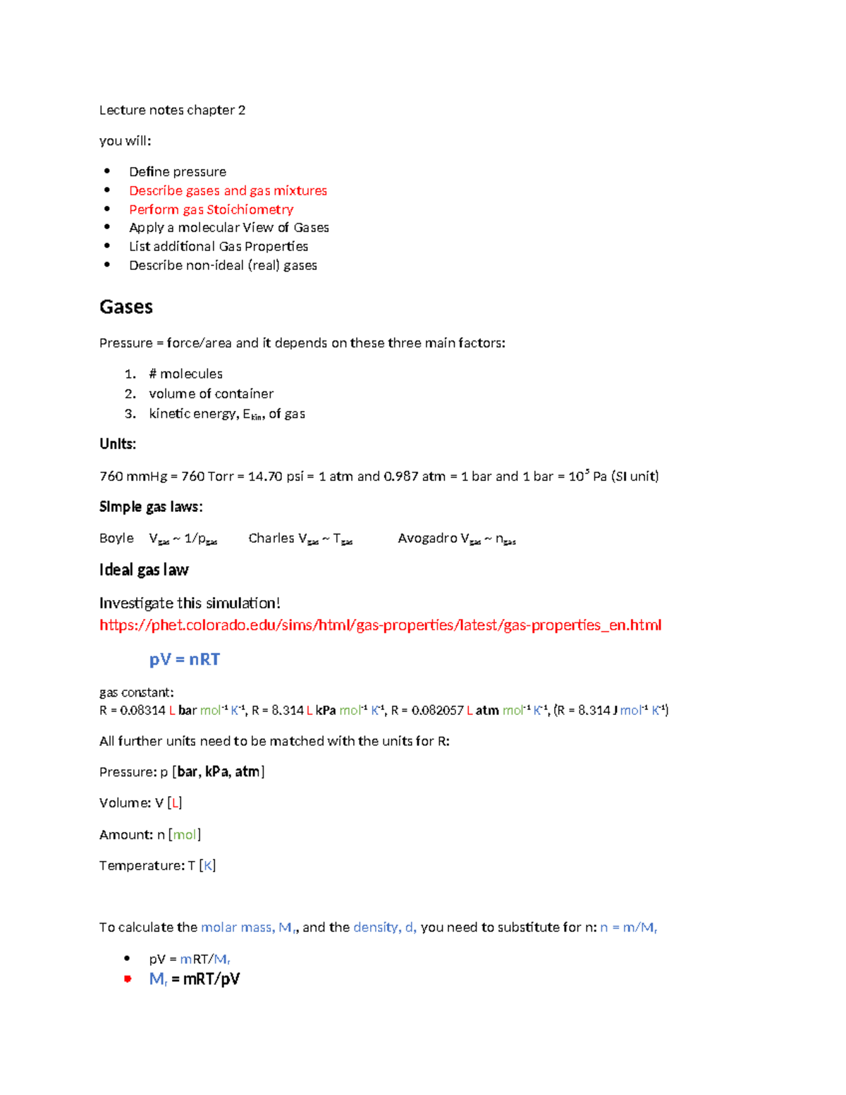 Chapter 2 objectives, notes, questions - Lecture notes chapter 2 you ...