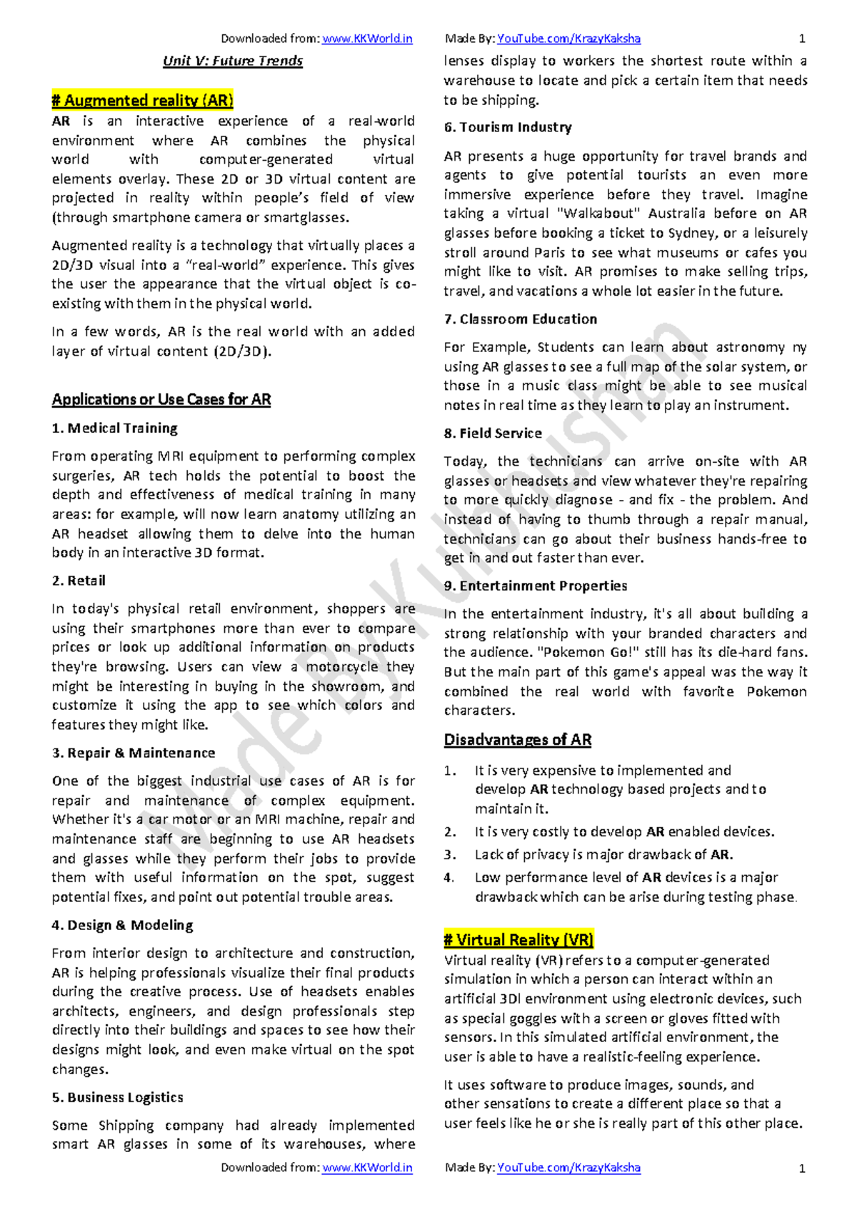 Future Trends Unit 5 Emerging Technology for Engineering by Kulbhushan ...