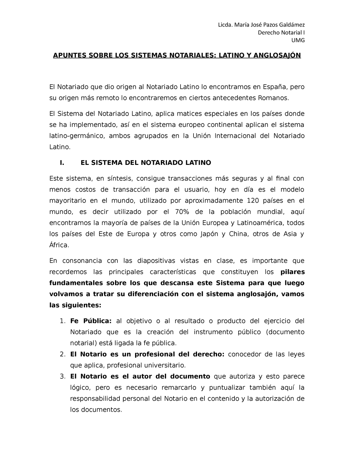 Apuntes Sobre LOS Sistemas Notariales+ - Derecho Notarial I UMG APUNTES ...