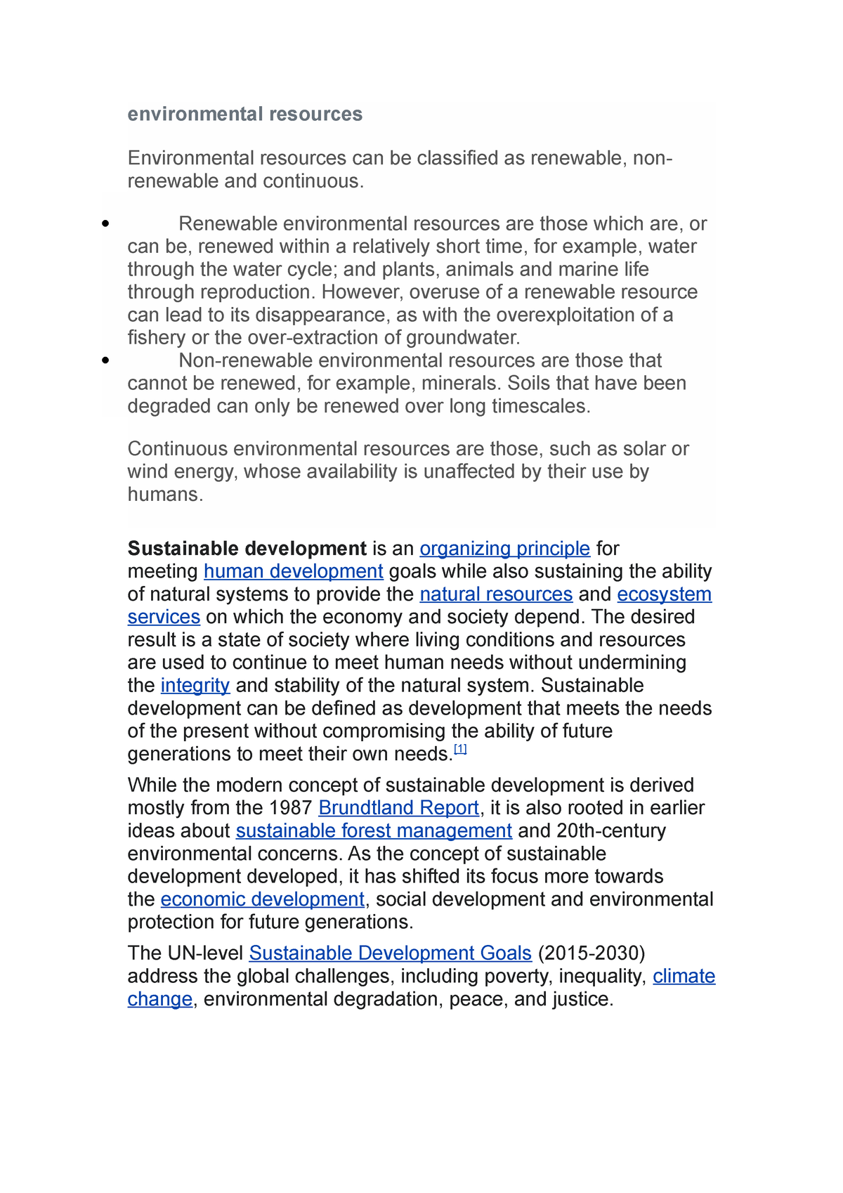 case study on environmental resources