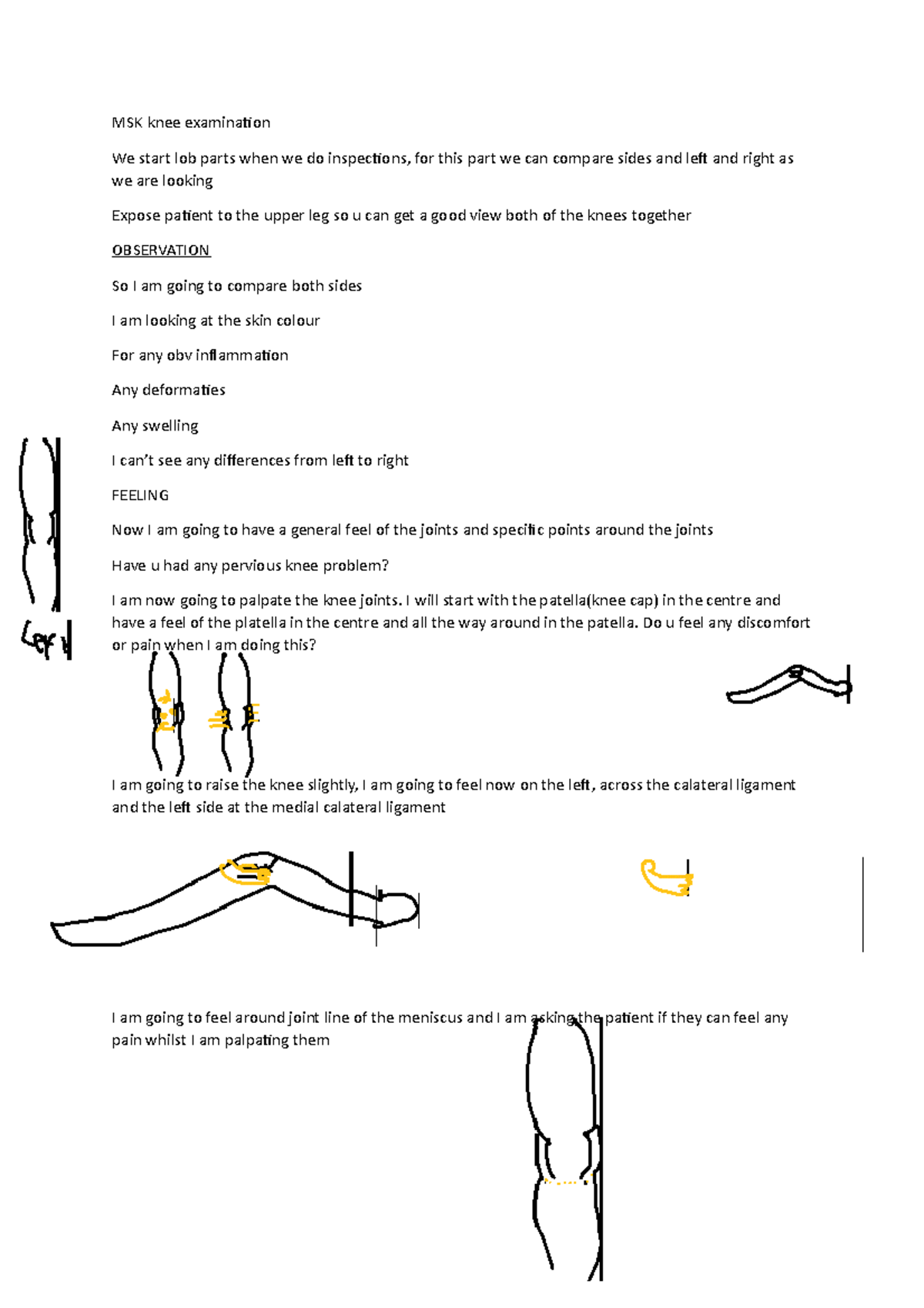 MSK knee examination MSK knee examintion for OSCE clincal station
