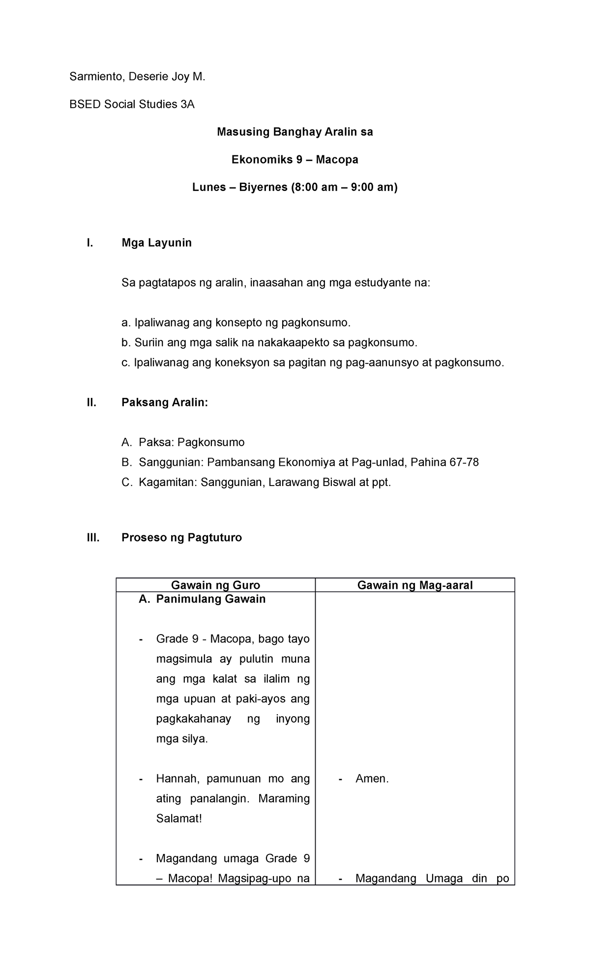 Detailed Lesson Plan - Bachelor of Science in Education Major in ...