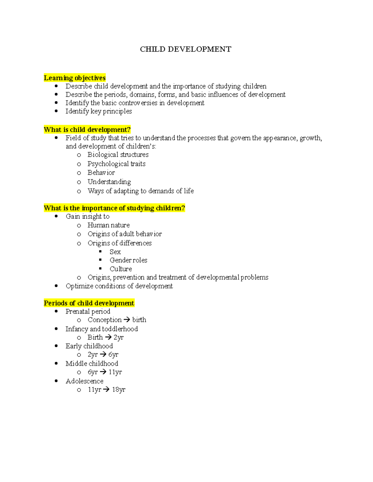 child development and psychology notes pdf kenya