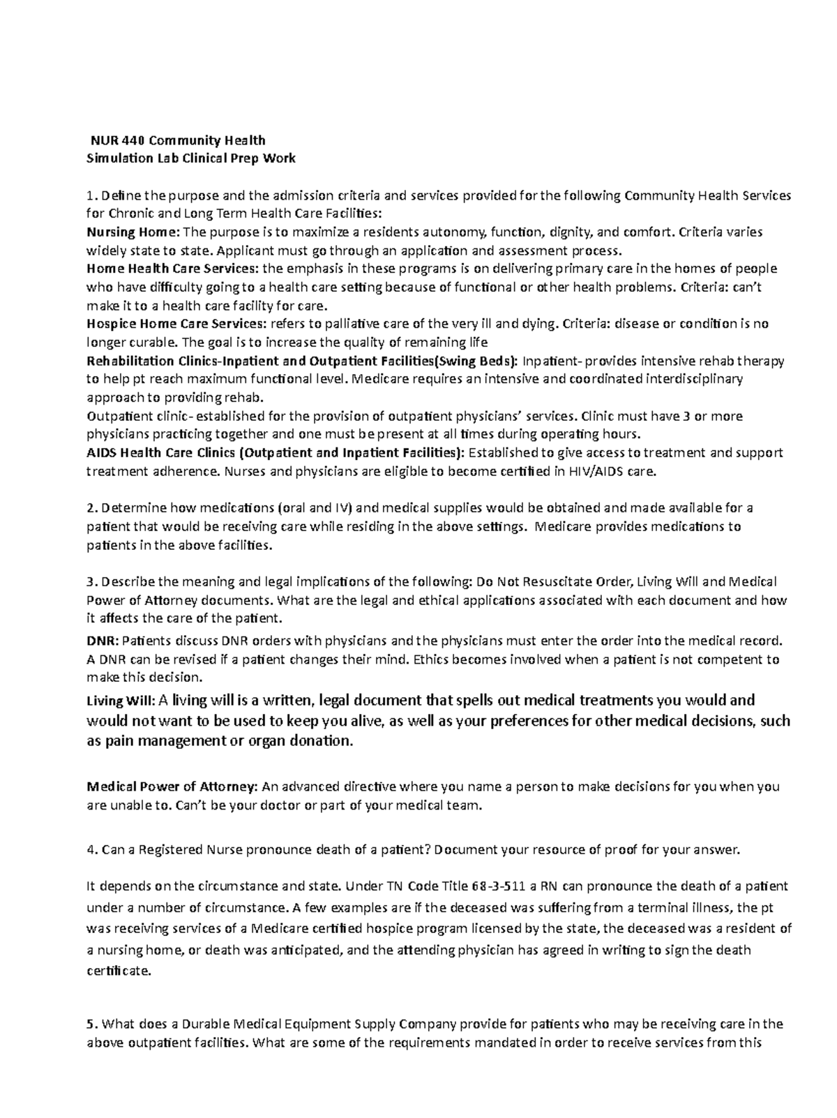 SIM prep assignment - Answers to prep questions for the community ...