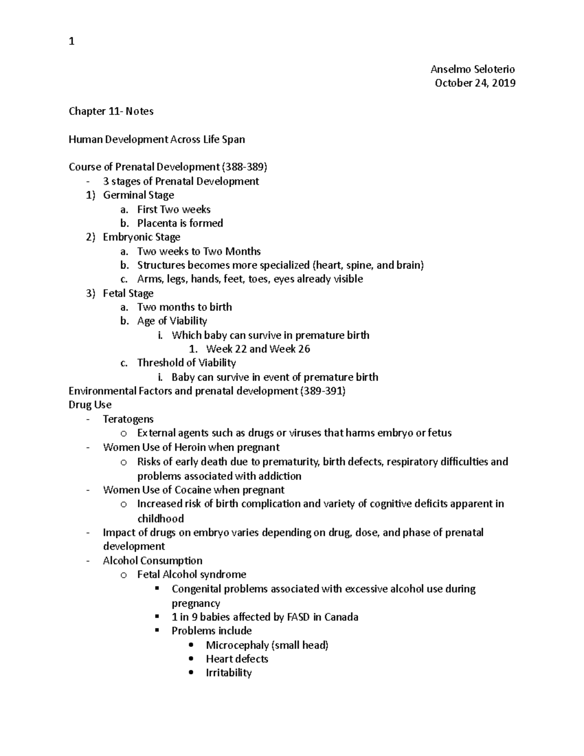 Chapter 11 Textbook notes - Anselmo Seloterio October 24, 2019 Chapter ...