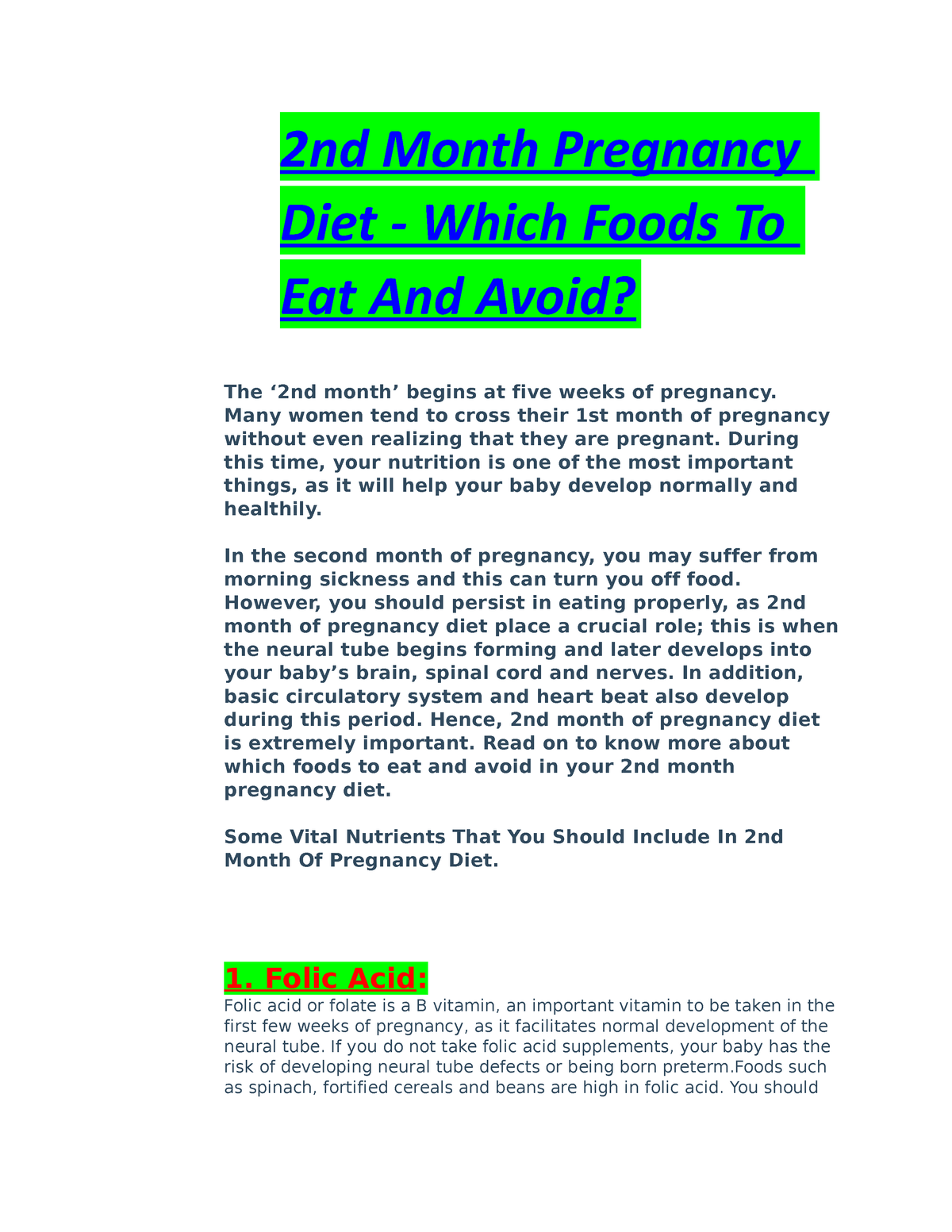 second-months-pregnancy-diet-and-tips-2nd-month-pregnancy-diet