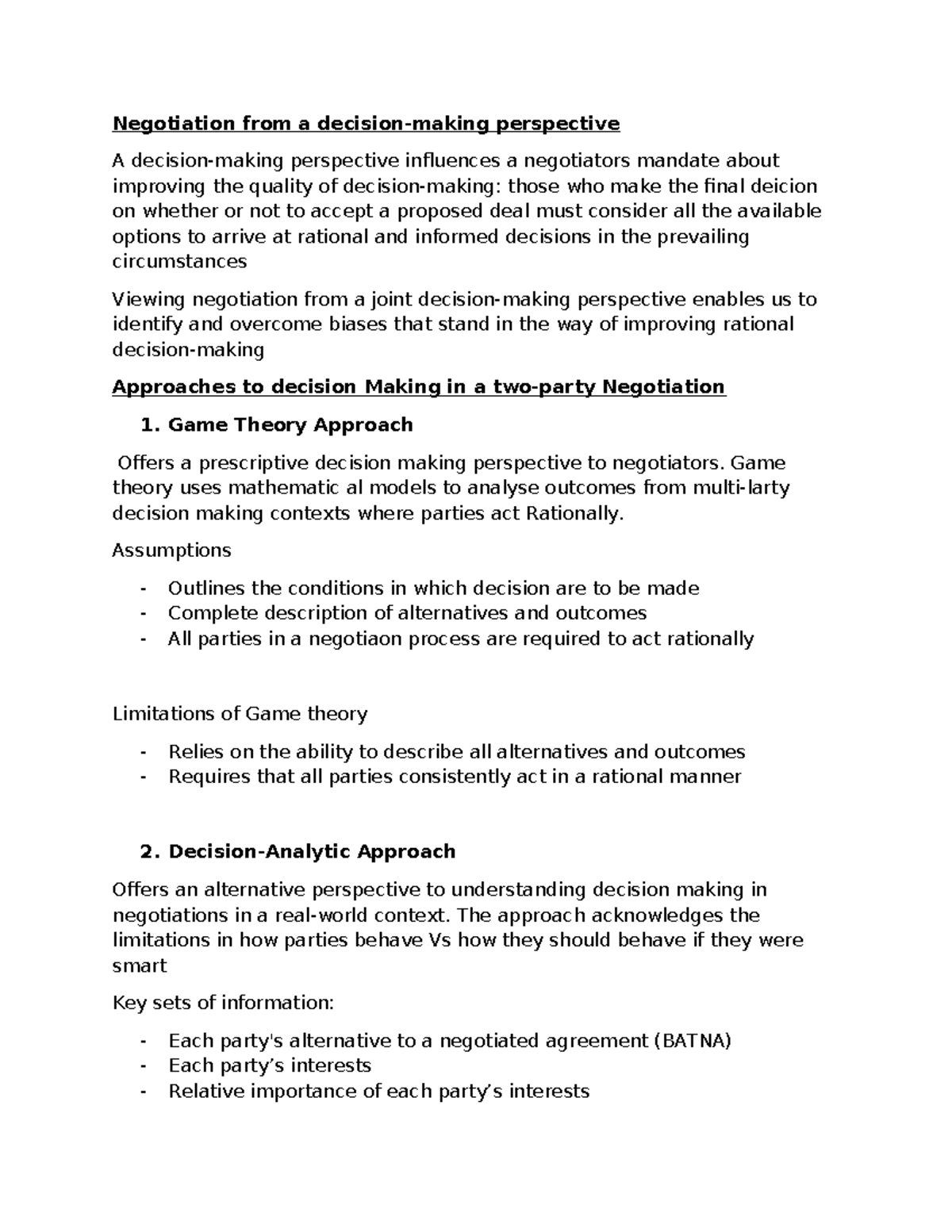 MNGT2006 - Week 8 Negotiation and Rational Decision Making ...