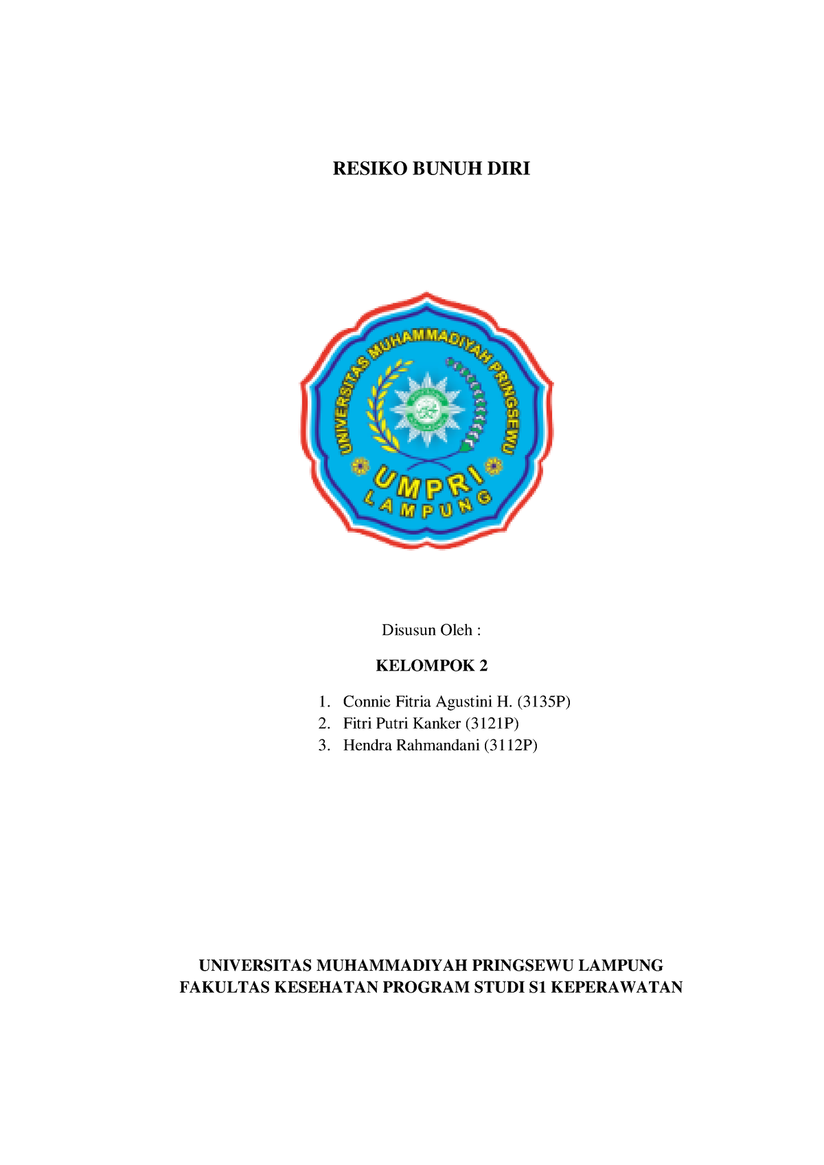 Makalah Resiko Bunuh DIRI PDF - RESIKO BUNUH DIRI Disusun Oleh ...