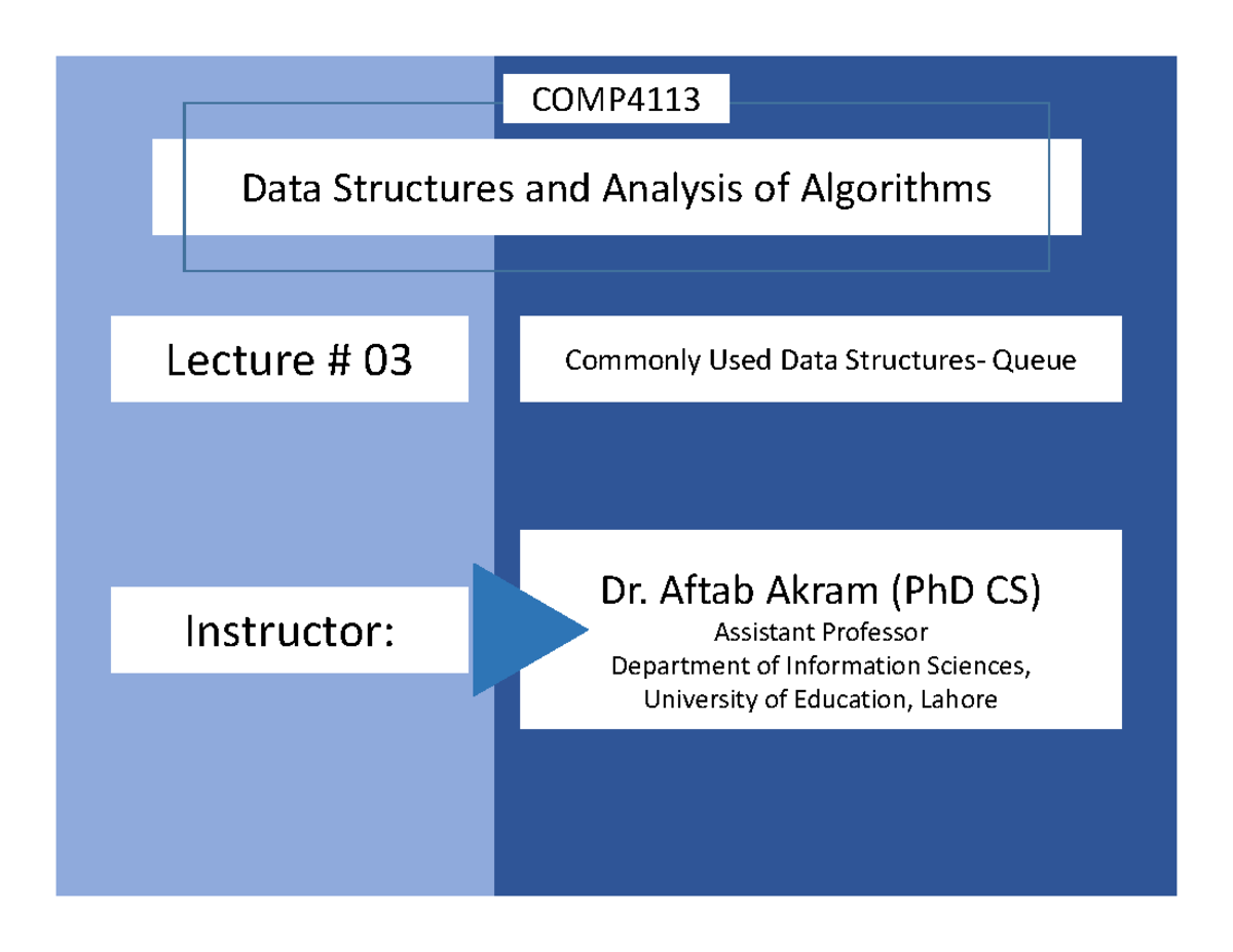 Lecture 03-COMP4113-Introduction to DS - Data Structures and Analysis ...