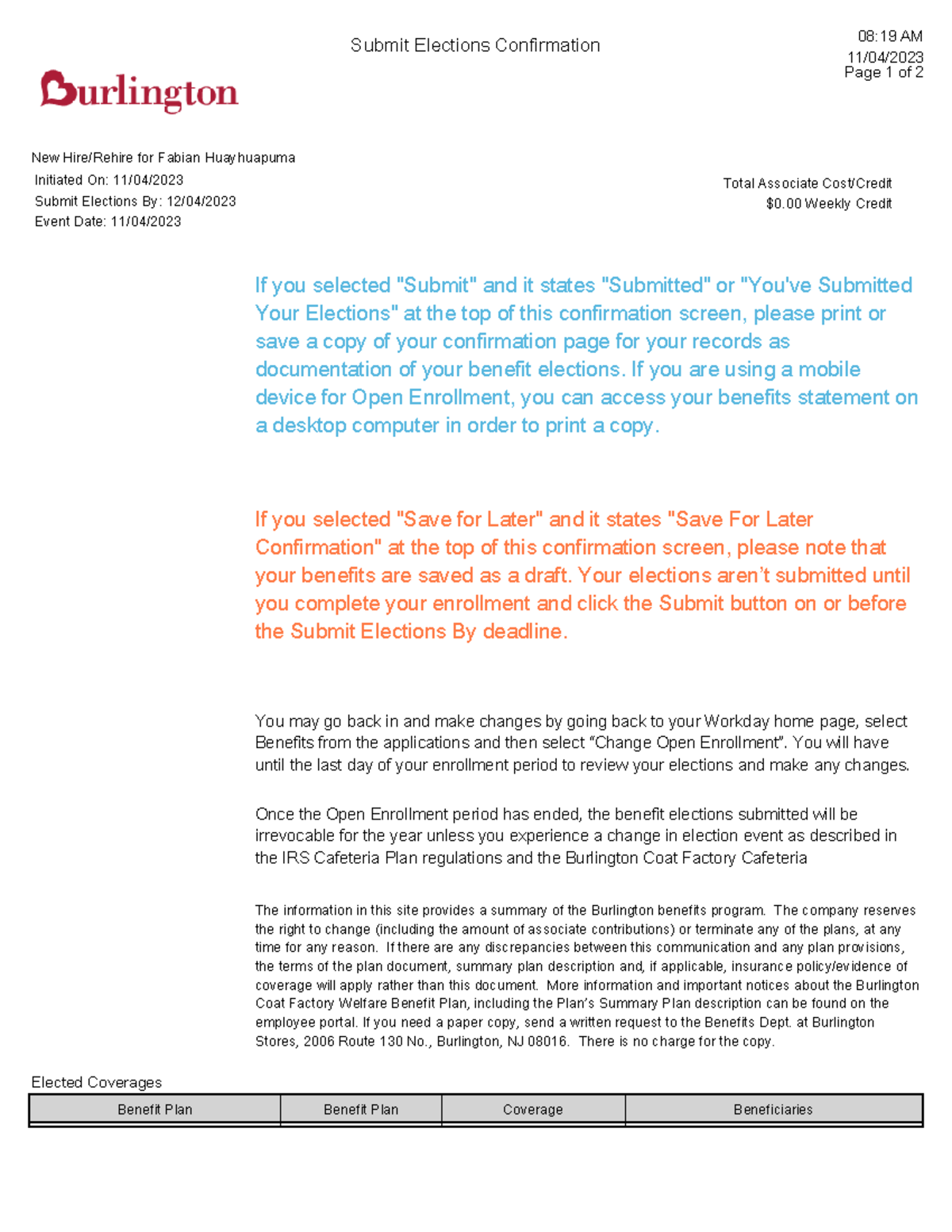 Document - ENFOQUE - Submit Elections Confirmation 08:19 AM 11/04/ Page ...