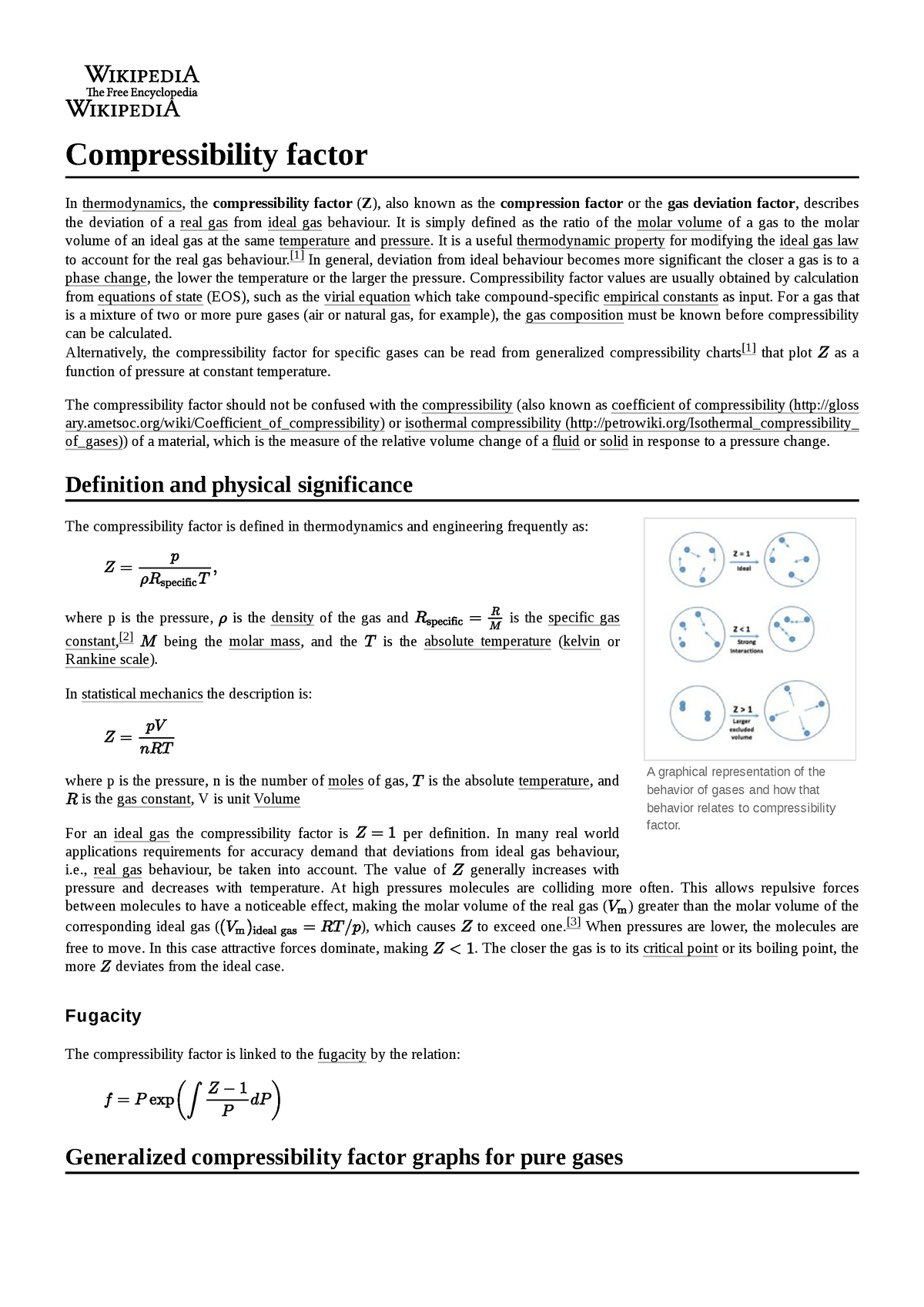 Compressibility Factor - Compressibility Factor In Thermodynamics, The ...