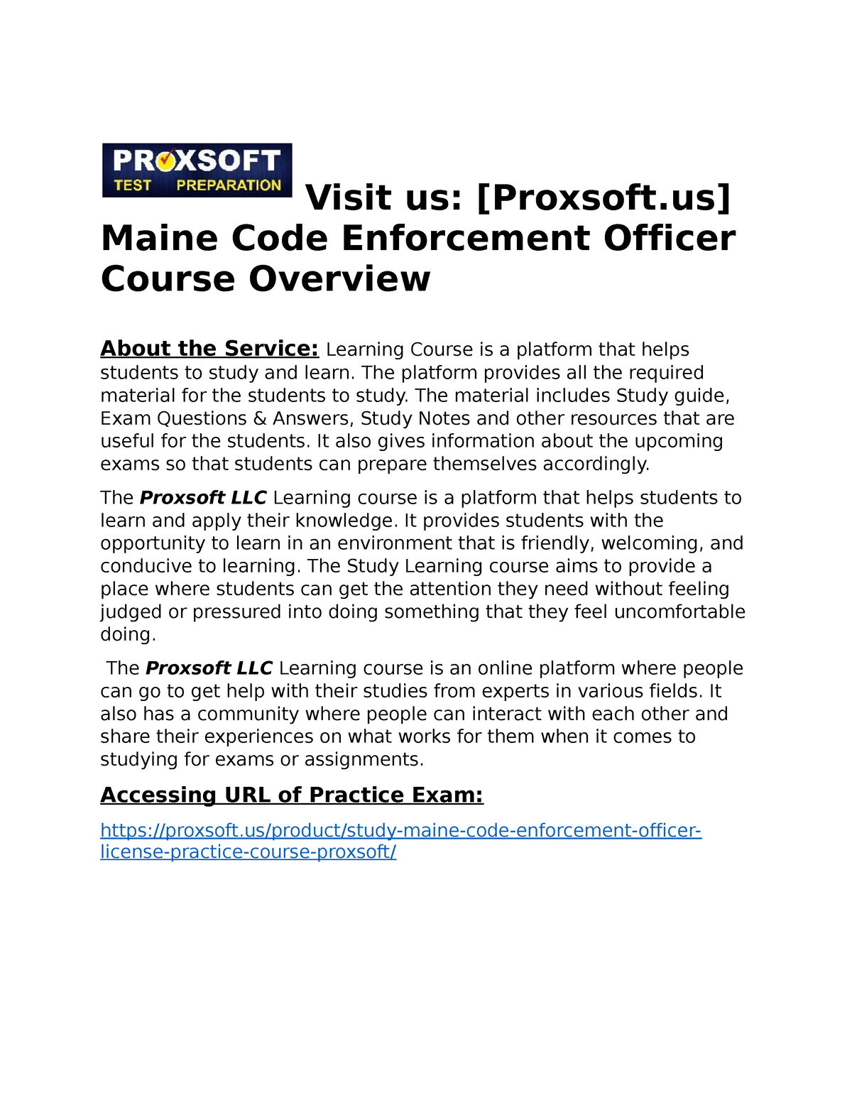 Maine Code Enforcement Officer Practice Course Visit us [Proxsoft