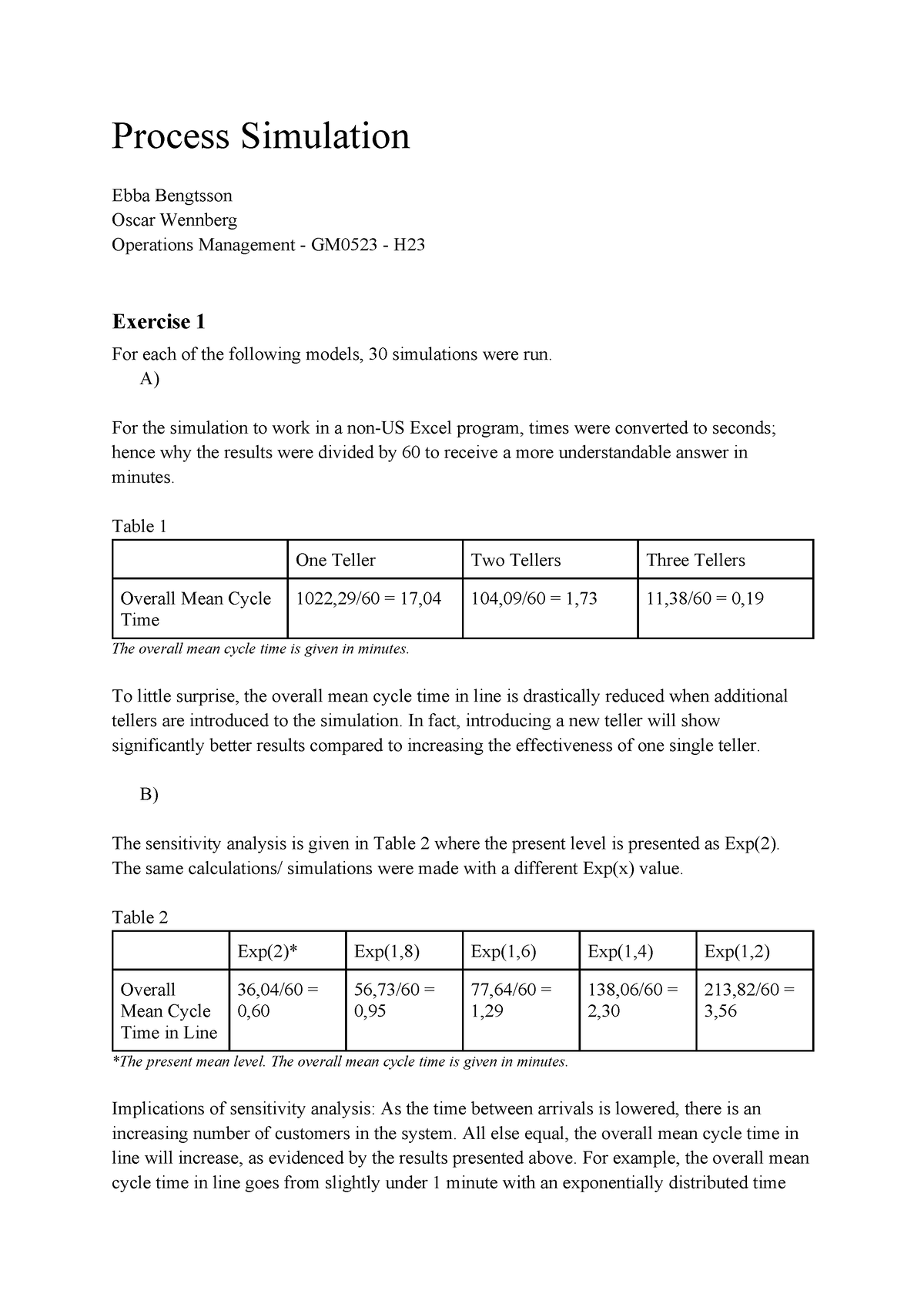 Process Simulation - Computor Sim - Process Simulation Ebba Bengtsson ...