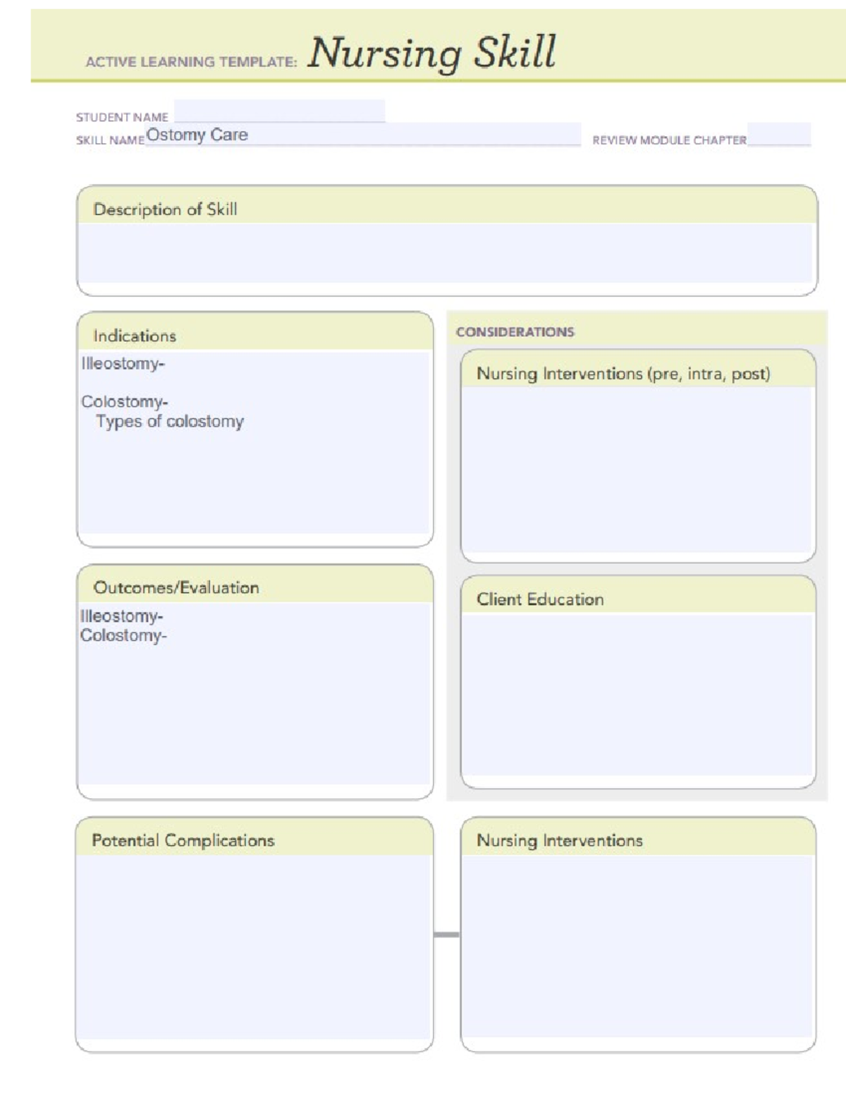 ostomy worksheet - nur102 - Studocu