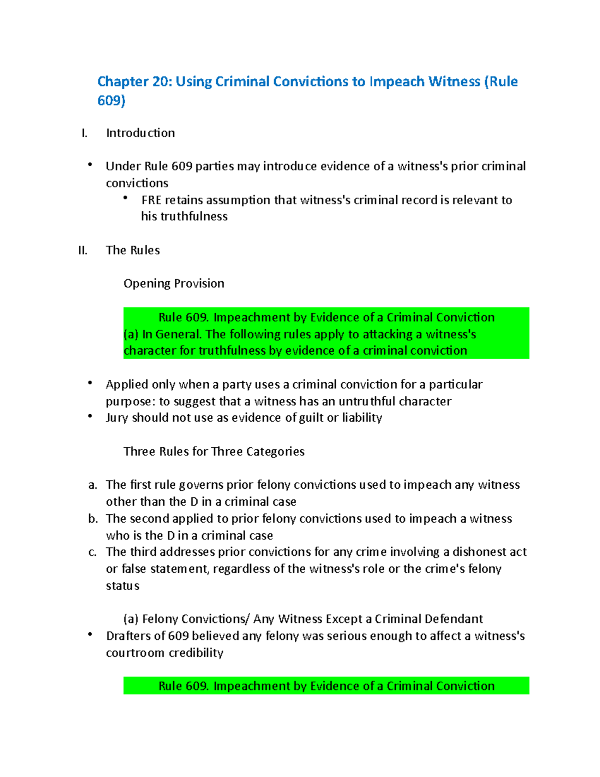 Rule 609 Hearing : The Missing Endpoint of Rule 609 – IUQV