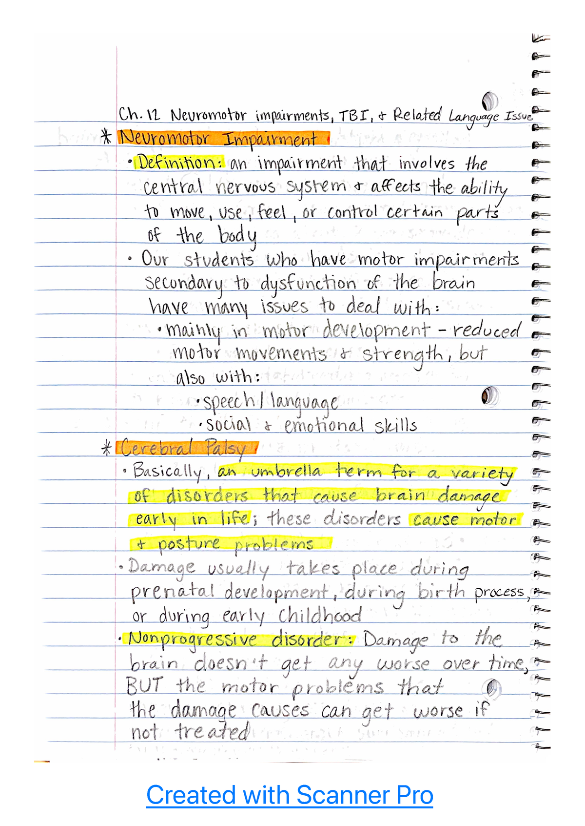 Ch. 12: neuromotor impairments, TBI, and related language issues - Ch ...