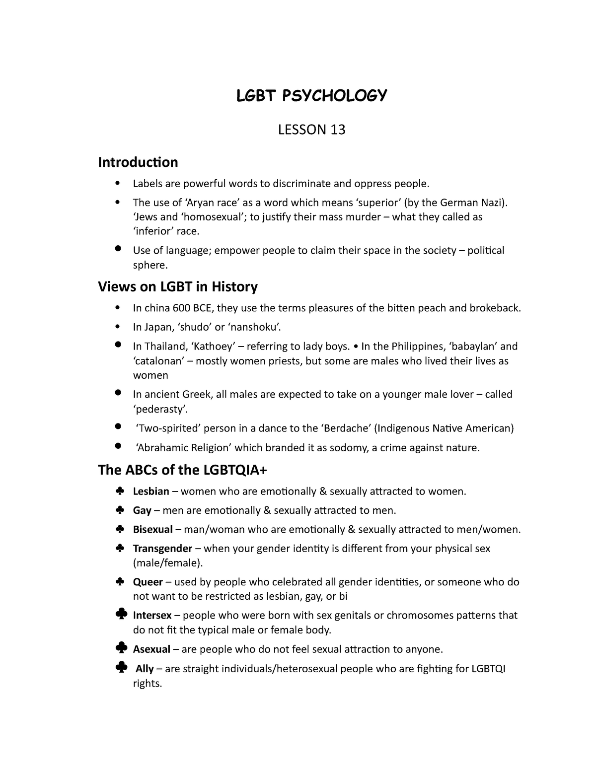 lgbt psychology essay