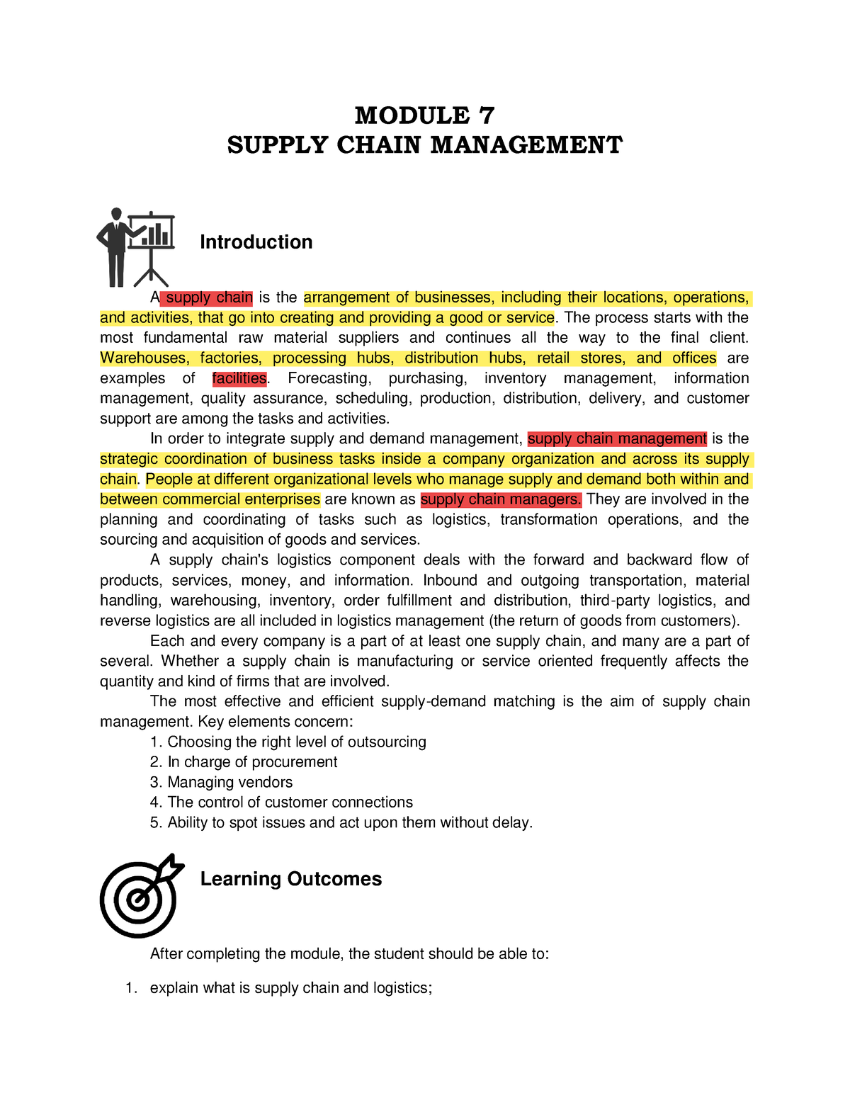 Module-7-Supply-Chain-Management - MODULE 7 SUPPLY CHAIN MANAGEMENT ...