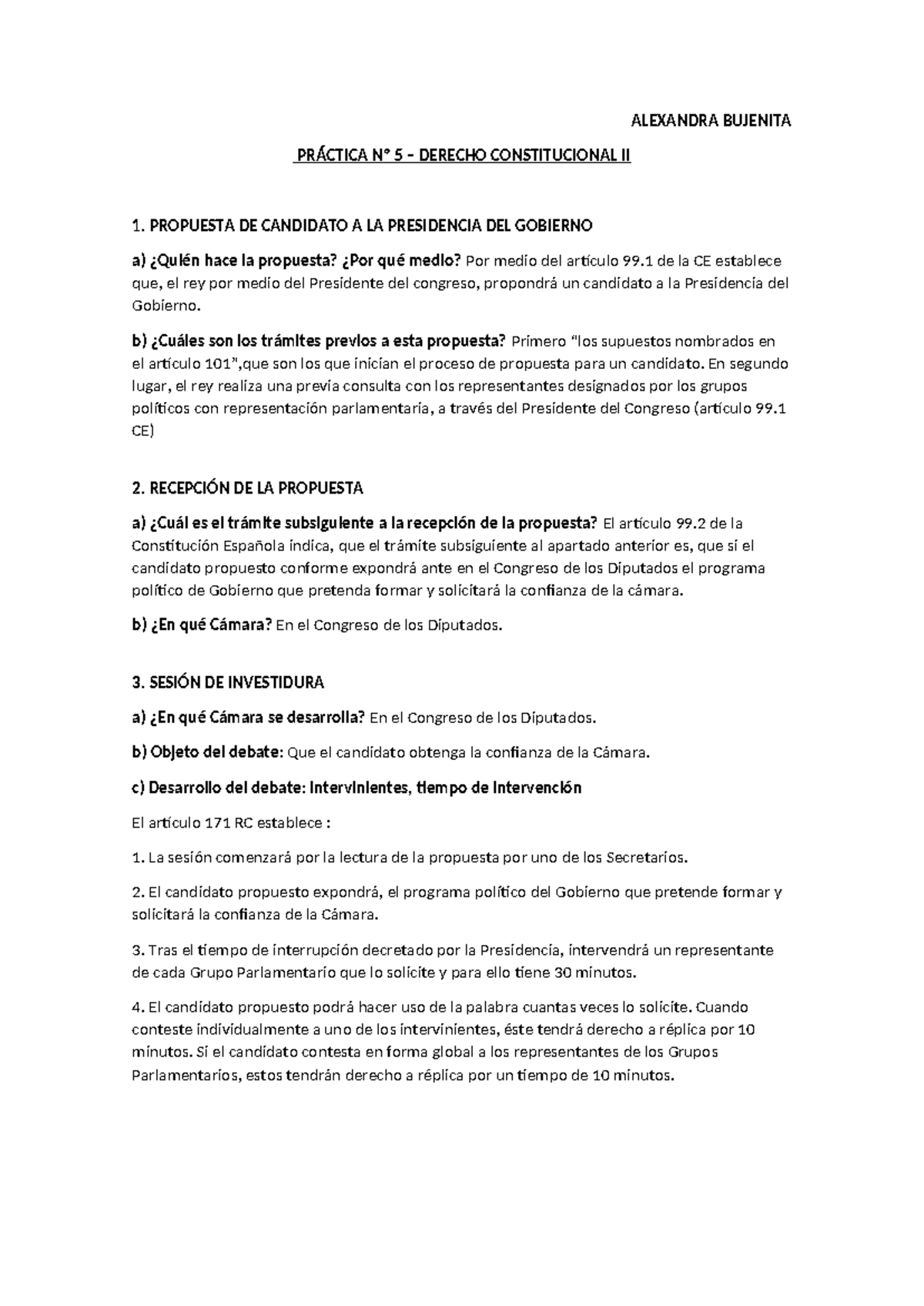 Caso Practico 5 Derecho Constitucional Ii Sobre Formas De Estado La Monarquia Parlamentaria