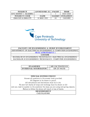 ALG-TEST 2 - PRACTICE PAPERS FOR ENGINEERING MATHS - EMA156S/EMA157S ...