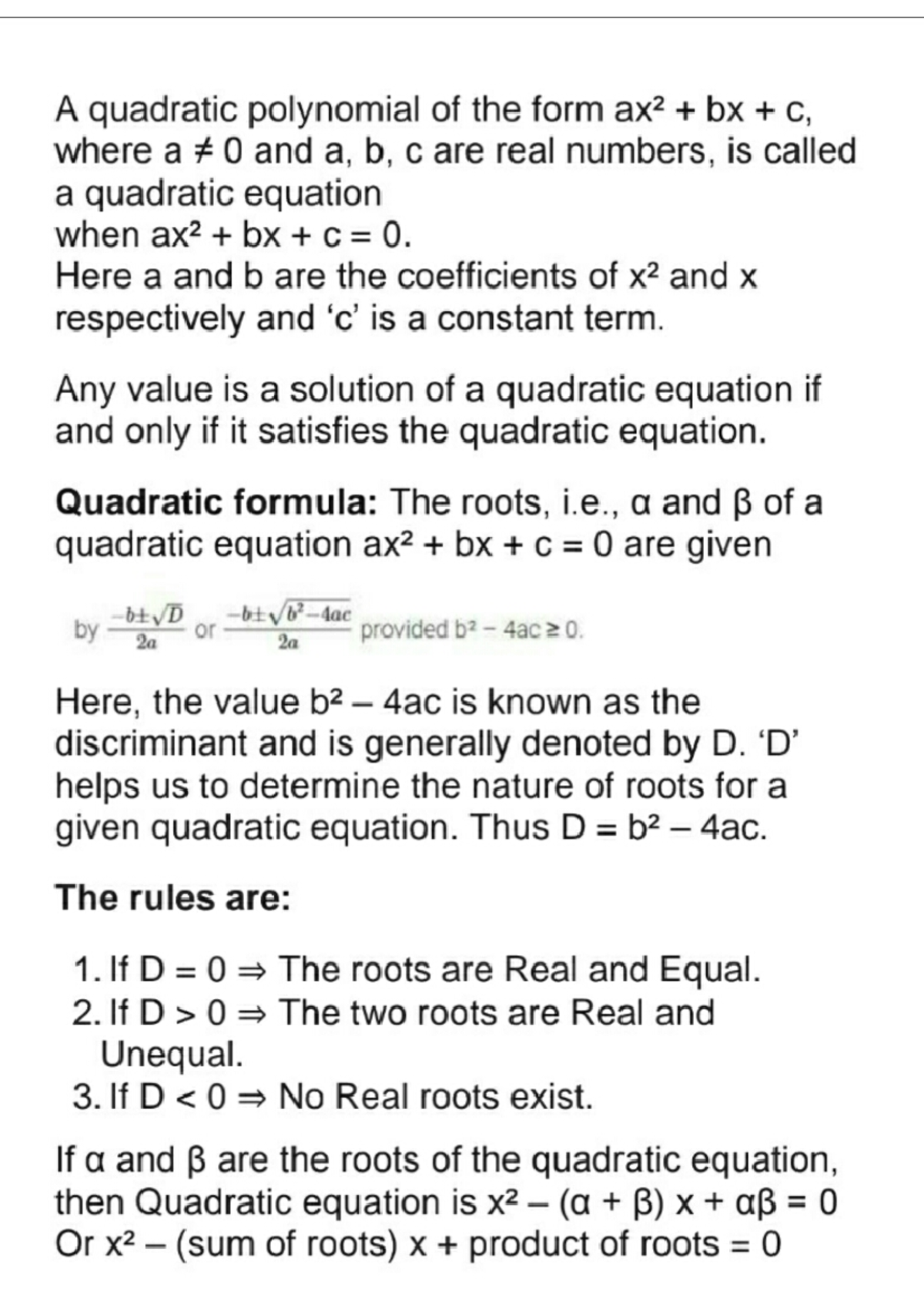 Quadratic equation - Good - Engineering Mathematics I - Studocu