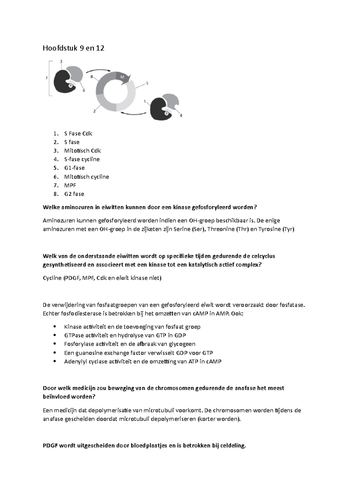 Samenvatting Moleculaire Biologie BB-toetsen - Hoofdstuk 9 En 12 S Fase ...