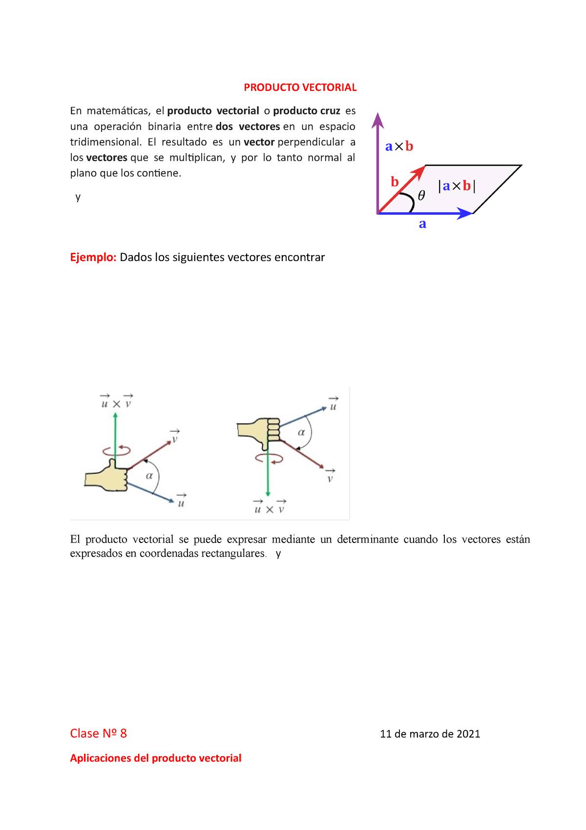 Producto Vectorial - Ejercicios Practicos Resueltos A Detalle ...