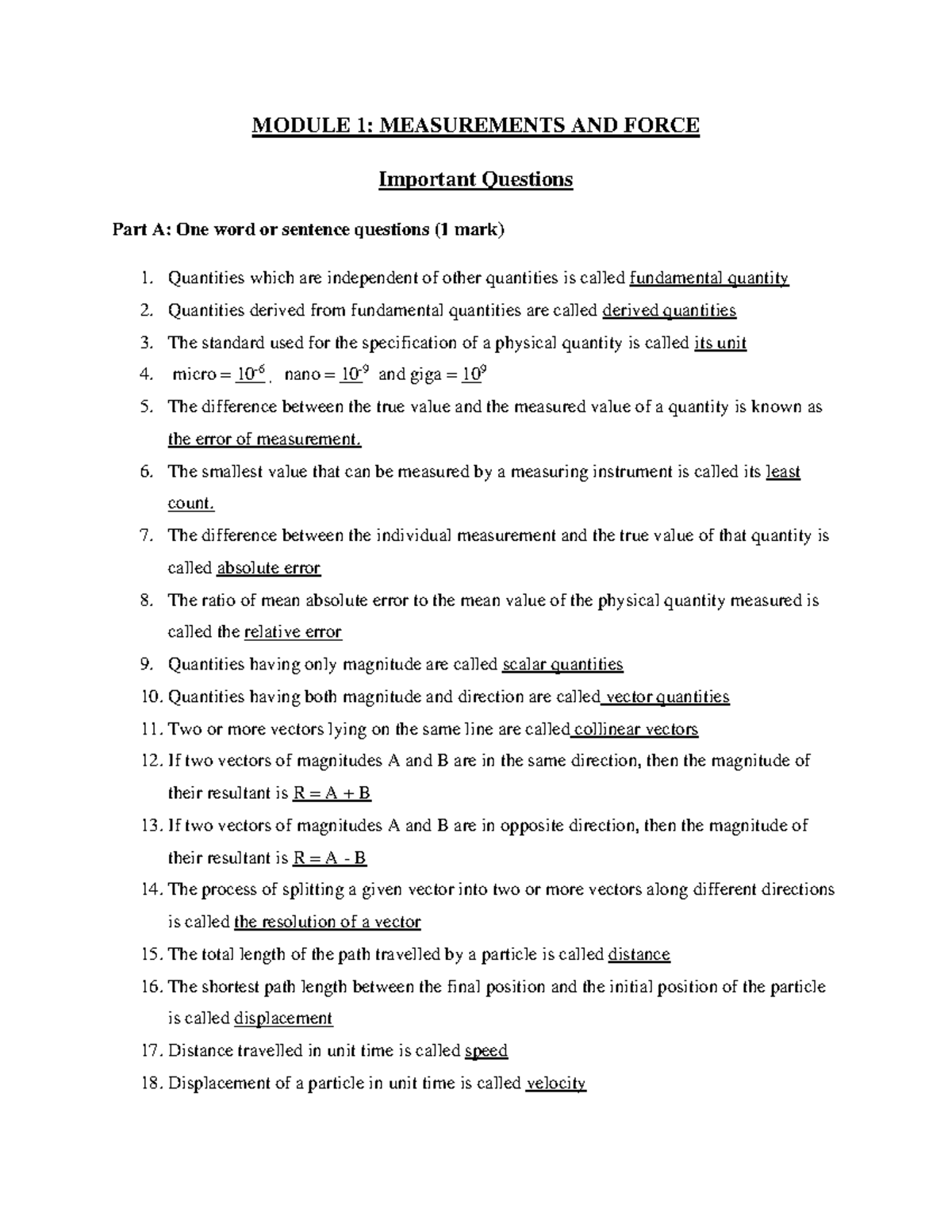 Question Bank - Applied Physics -I 2021 revision - MODULE 1 ...